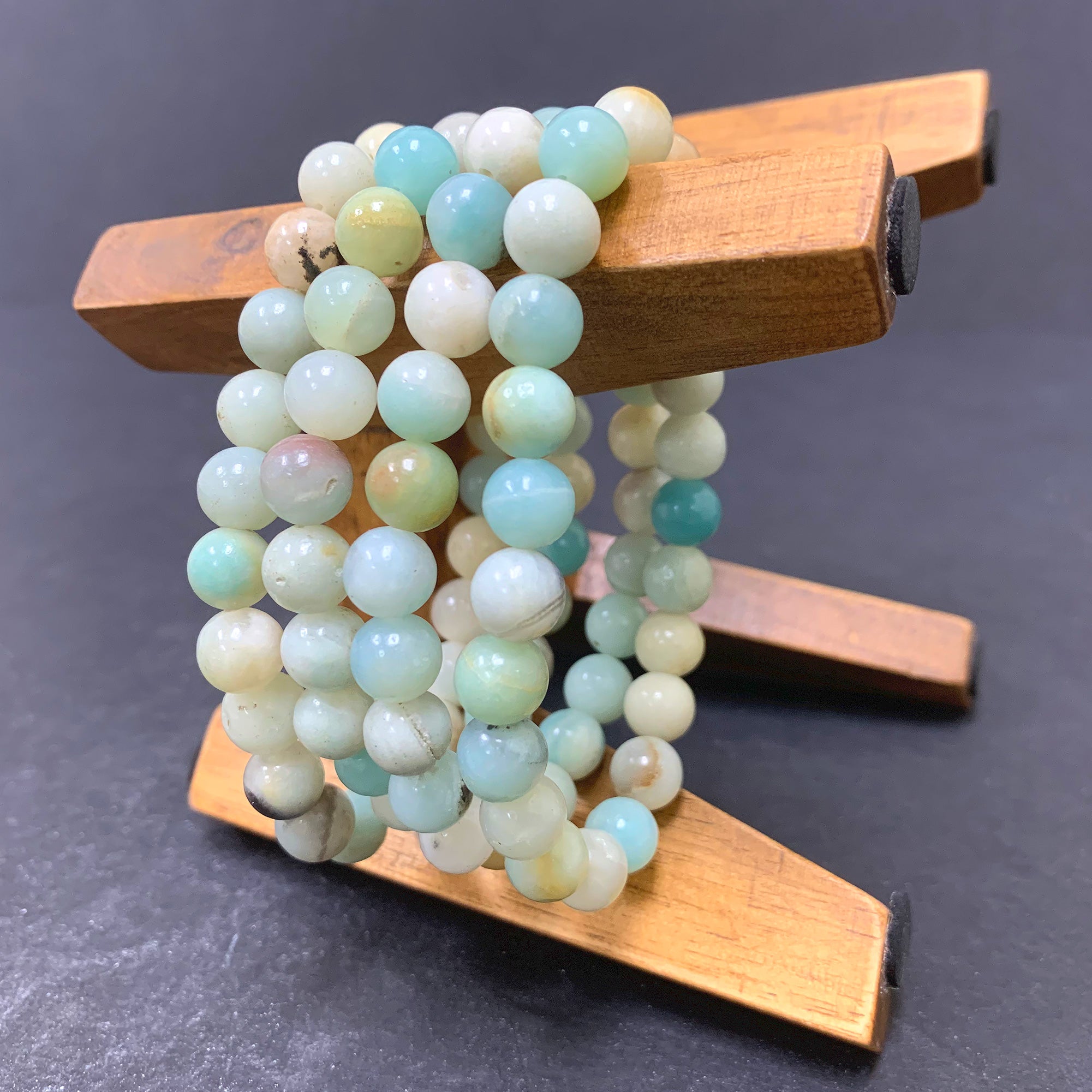Amazonite Gemstone 8mm Round Bead Stretch Bracelet for Men & Women - Healing Crystal Jewelry for Stress Relief & Positive Energy (Perfect for Yoga, Meditation & Everyday Wear)