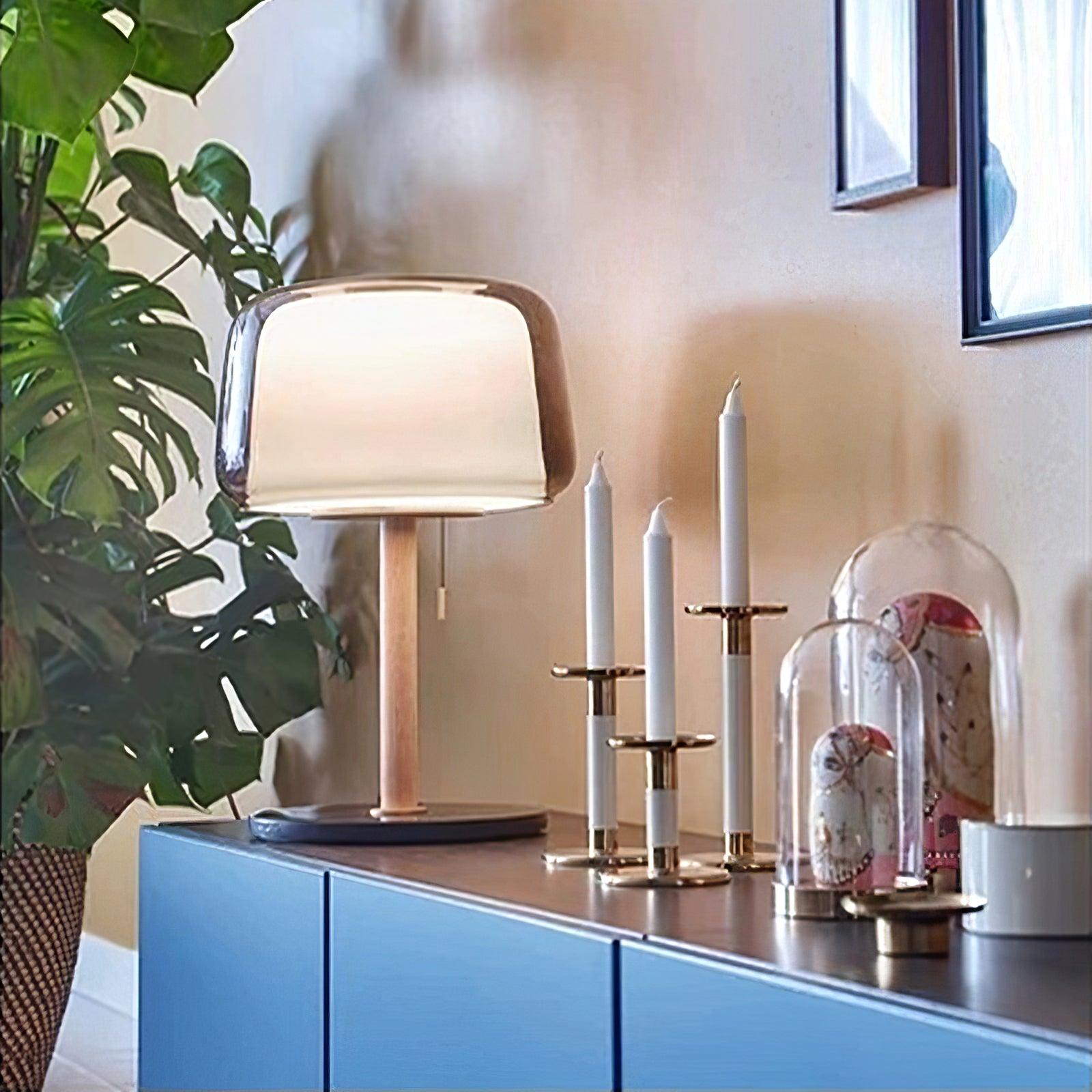 Mona Glass Table Lamp - Modern Decorative Lighting for Living Room, Bedroom & Office - Elegant Home Decor & Ambient Light