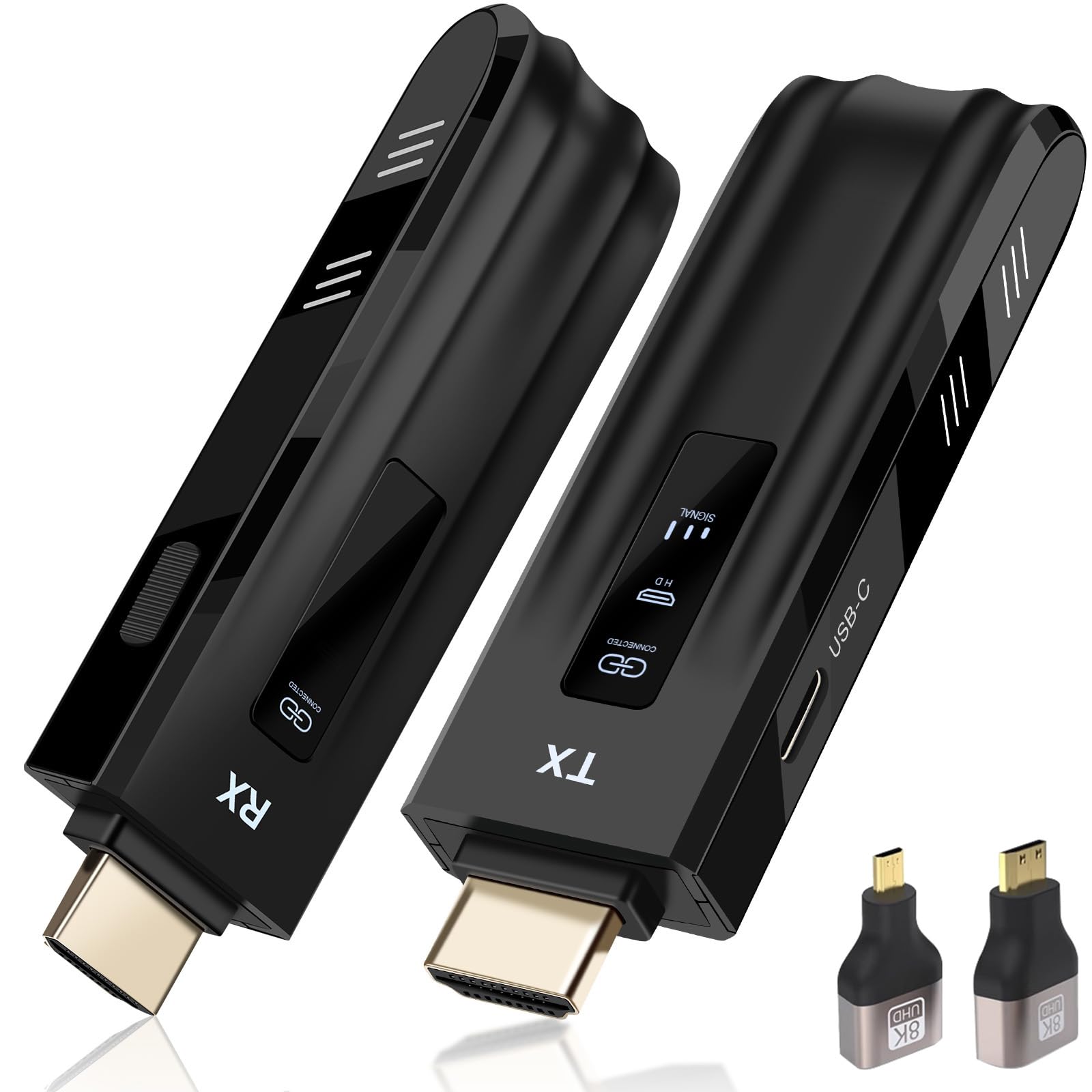 2025 Upgraded Wireless HDMI Transmitter and Receiver Kit with LED Display - 4K Decoding & 1080P Output - Plug & Play 2.4G/5G Dual Band Extender - Compatible with PC, Laptop, Camera, HDTV, Projector, TV Box - Perfect for Home Theater, Gaming, Presentations & Live Streaming