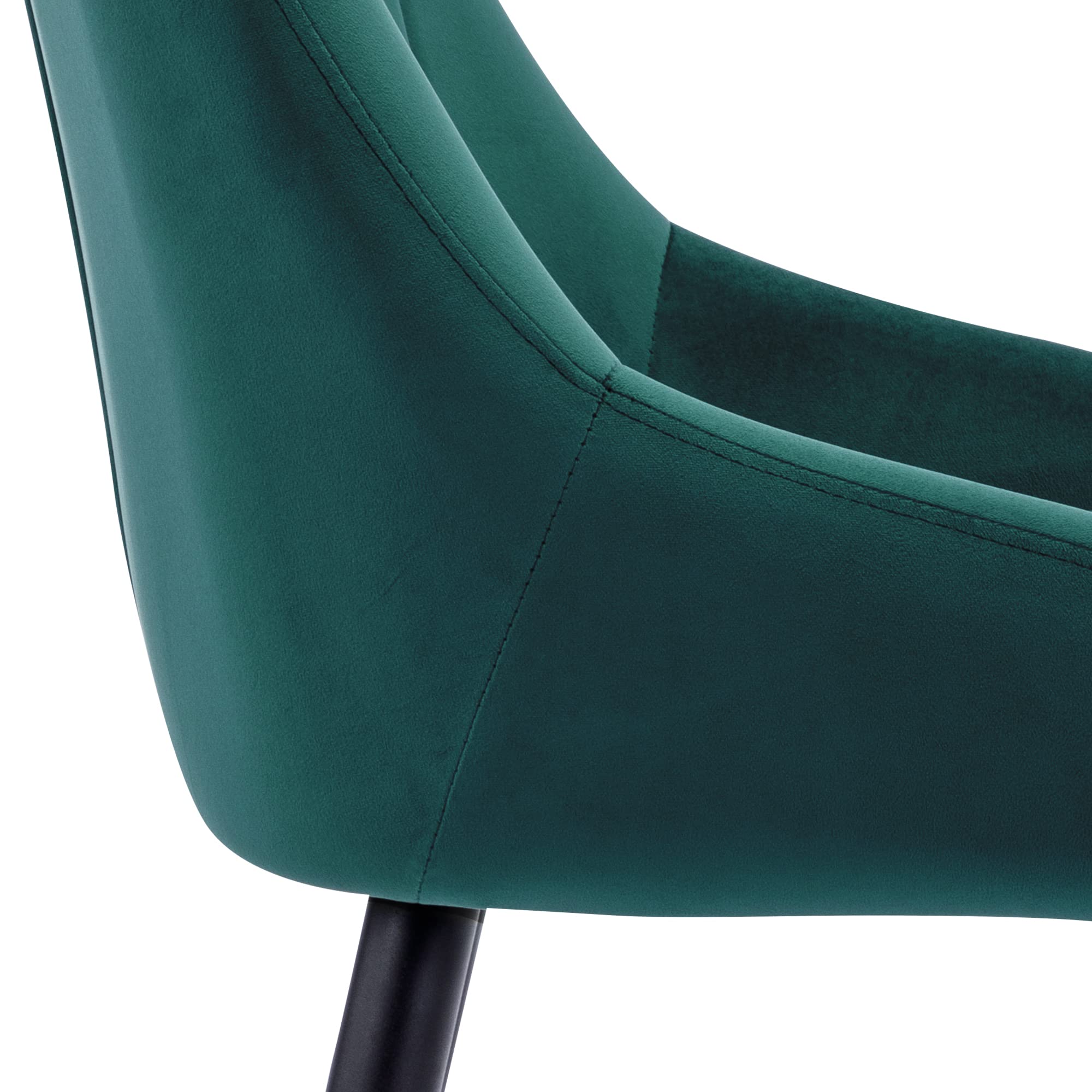 DUHOME Mid Century Modern Velvet Dining Chairs Set of 2 - Upholstered Tufted High Back Accent Chairs in Dark Green for Dining Room, Living Room, Bedroom & Coffee Shop - Perfect for Home Decor, Lounge Areas and Restaurant Seating