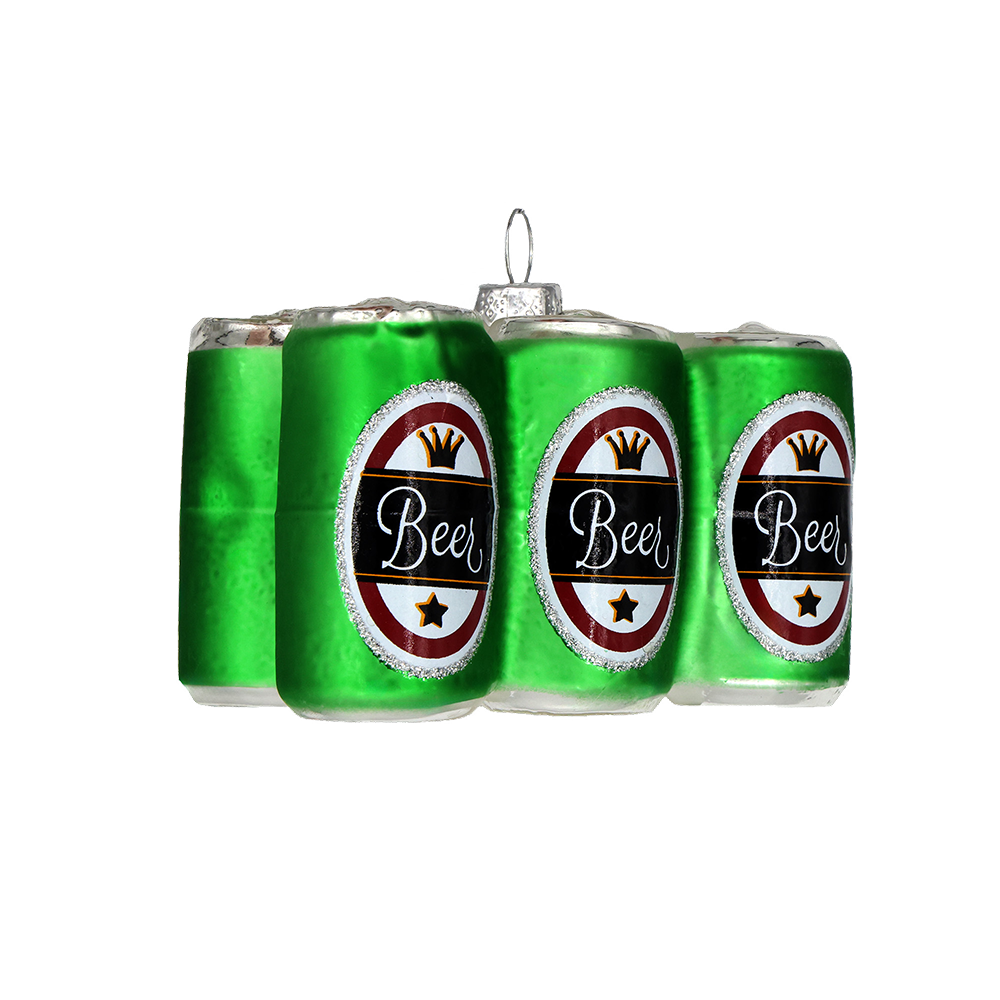 6 Pack of Beer Ornaments - Hanging Beer Bottle Decor for Christmas Tree, Party, Bar & Man Cave - Funny Gifts for Beer Lovers & Home Brewers
