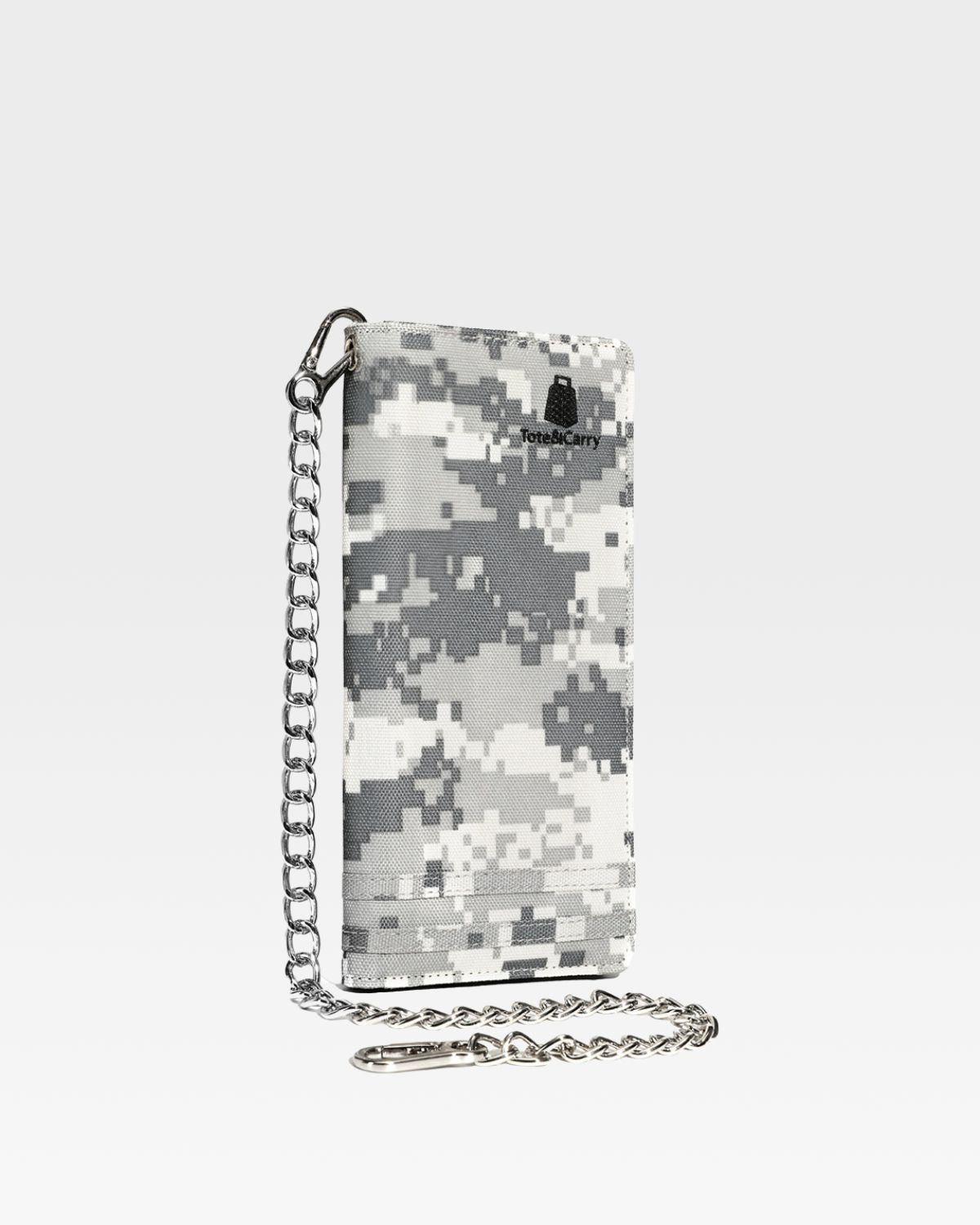 Stylish Grey Digital Camouflage Biker Chain Wallet - Perfect for Motorcycle Riders, Outdoor Enthusiasts & Fashion Lovers