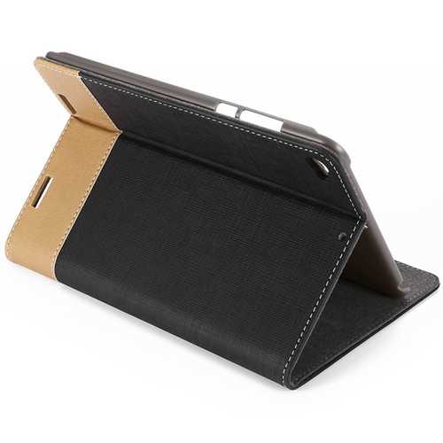 Durable Canvas Grain PU Protective Case for Xiaomi Mi Pad 3 - Black & Brown | Shockproof Cover for Work, Travel & School Use