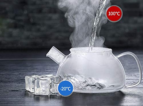 Premium Glass Tea Infuser with Warmer & Matching Cups - Green Pumpkin Design - Perfect for Loose Leaf Tea Brewing at Home, Office or Gifts for Tea Lovers