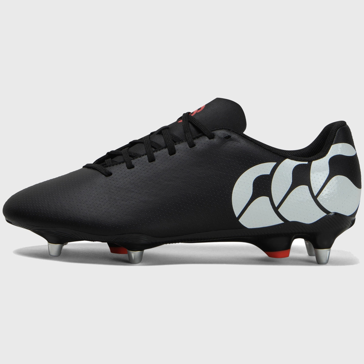 Canterbury Speed Raze SG Rugby Boots for Men - Black/White Soccer Cleats with Metal Studs - Perfect for Wet Grass & Muddy Field Conditions