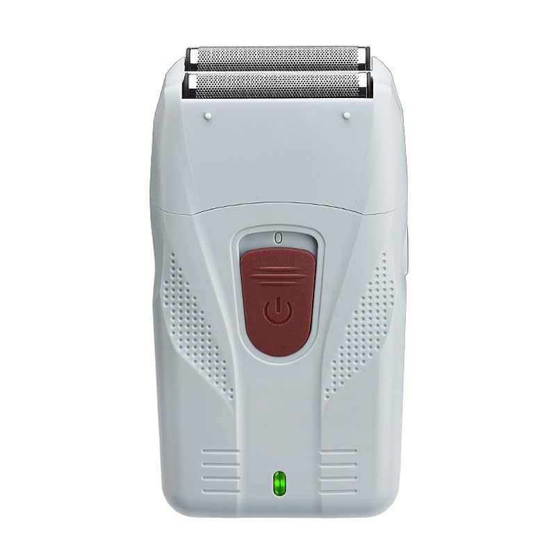 Professional Men's Electric Razor - USB Rechargeable Wet/Dry Shaver with Precision Beard Trimmer & Hair Clipper for Bald Head & Facial Grooming - Portable Travel Shaver for Home & Gym Use (White)