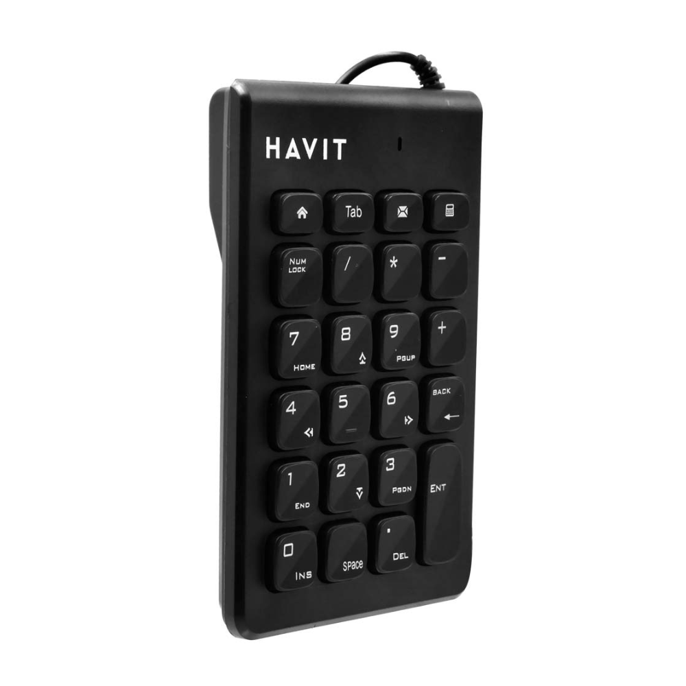 Havit HV-KB223 BK USB Numeric Keypad - Compact 17-Key Wired Number Pad for Laptops & Desktops - Perfect for Accounting, Data Entry & Office Work