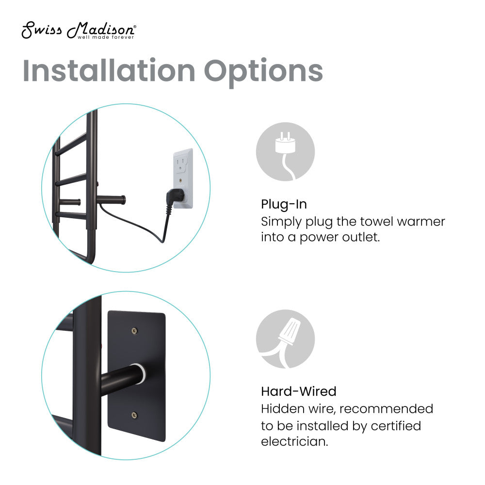 Premium Ivy 8 Bar Electric Towel Warmer - Matte Black Finish | Fast Heating Bathroom Luxury | Perfect for Spas, Hotels & Cozy Home Use