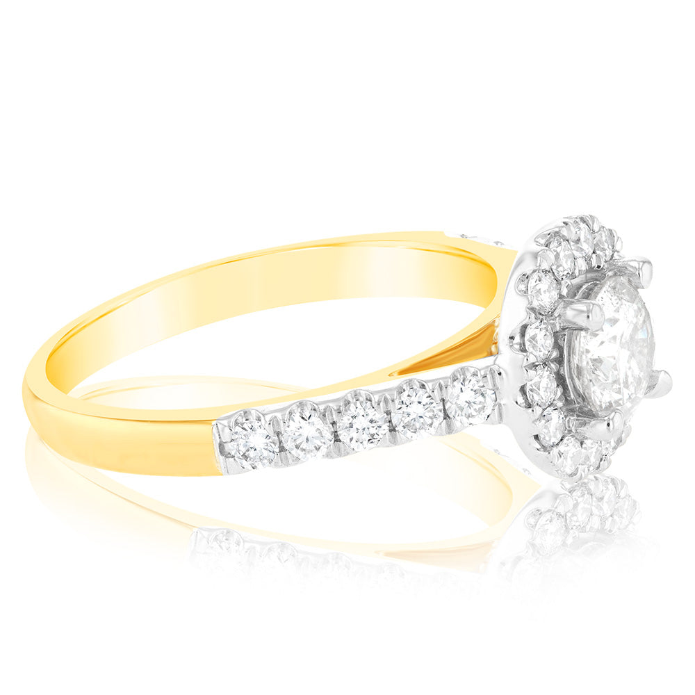 18ct Yellow Gold 1.00 Carat Diamond Engagement Ring with 0.50 Carat Australian Diamond - Perfect for Proposals, Anniversaries & Special Occasions