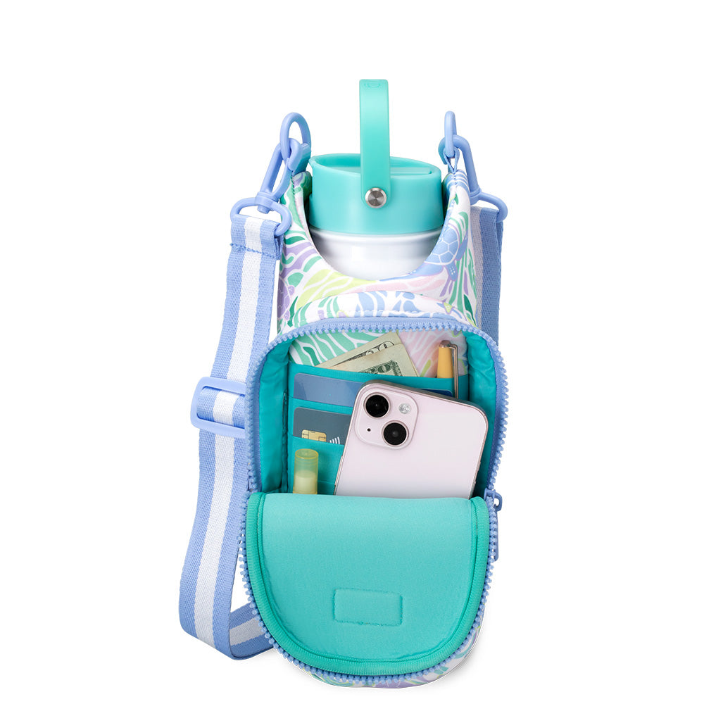 Sea Swirl Water Bottle Sling - Leakproof & Lightweight Bottle Holder for Hiking, Running, Gym & Outdoor Activities | Hands-Free Hydration Solution for Sports & Travel