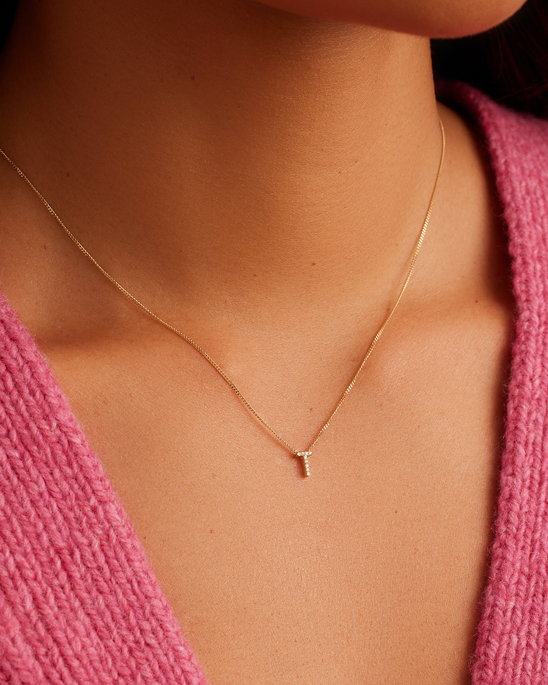 Diamond Alphabet Necklace - Personalized Initial Pendant Jewelry for Women - Perfect Gift for Birthday, Anniversary & Valentine's Day