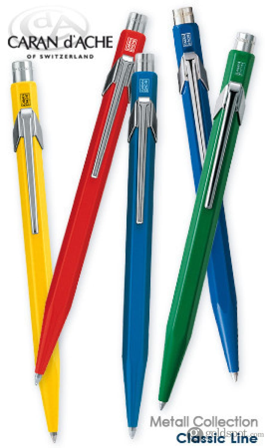 Premium Caran d'Ache 849 Metal Ballpoint Pens - Summer Color Collection (Set of 4) - Elegant Writing for Office, School & Gift Giving