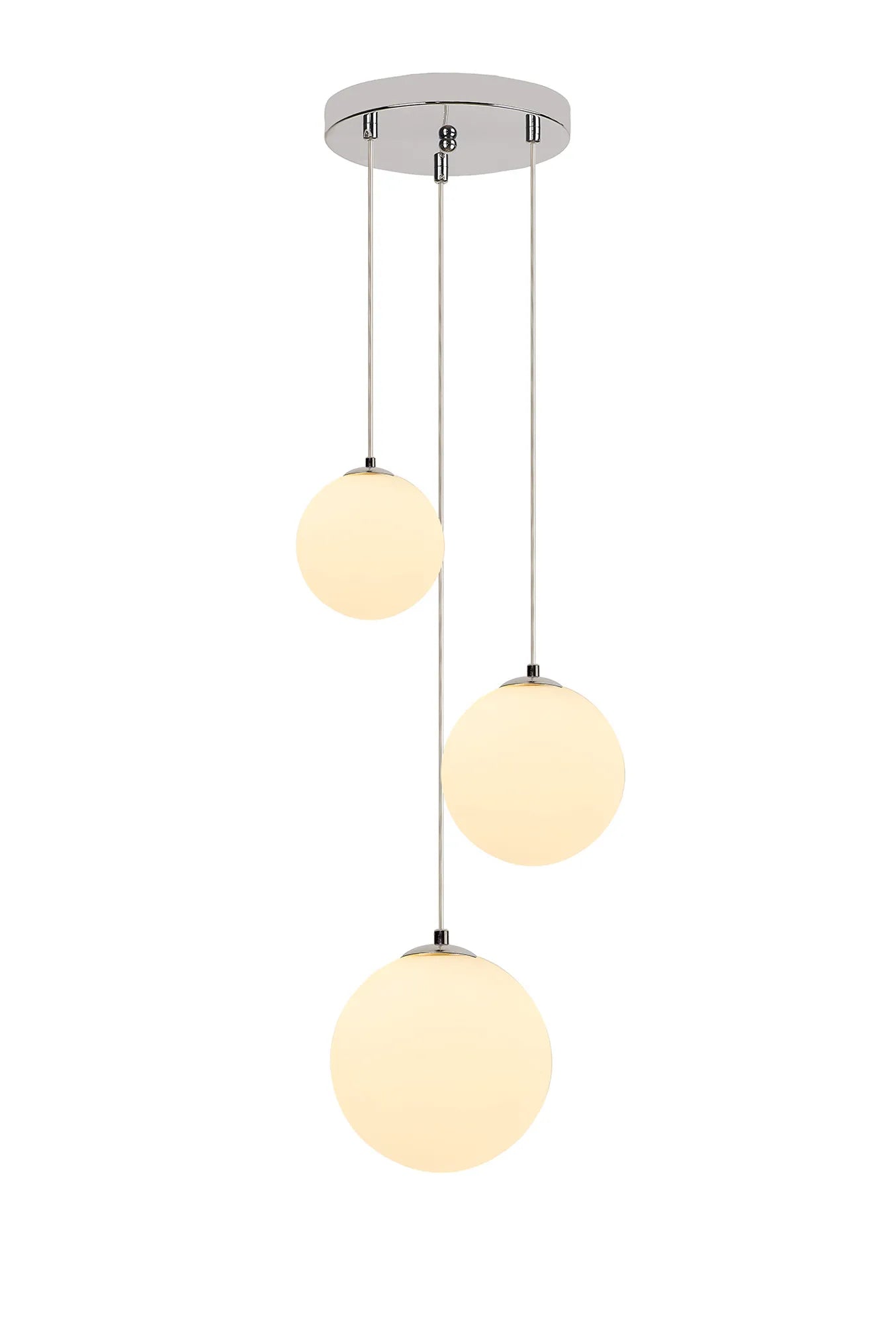 Austin 31cm Round Glass Pendant Light Fixture with 3 G9 Bulb Sockets - Perfect for Kitchen Island, Dining Room, and Modern Home Lighting