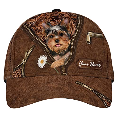 Yorkshire Terrier Holding Daisy Unisex Baseball Cap - Classic Dog Lover Hat for Men & Women - Perfect Gift for Dog Moms & Dads - Ideal for Outdoor Activities, Dog Walks, and Casual Wear