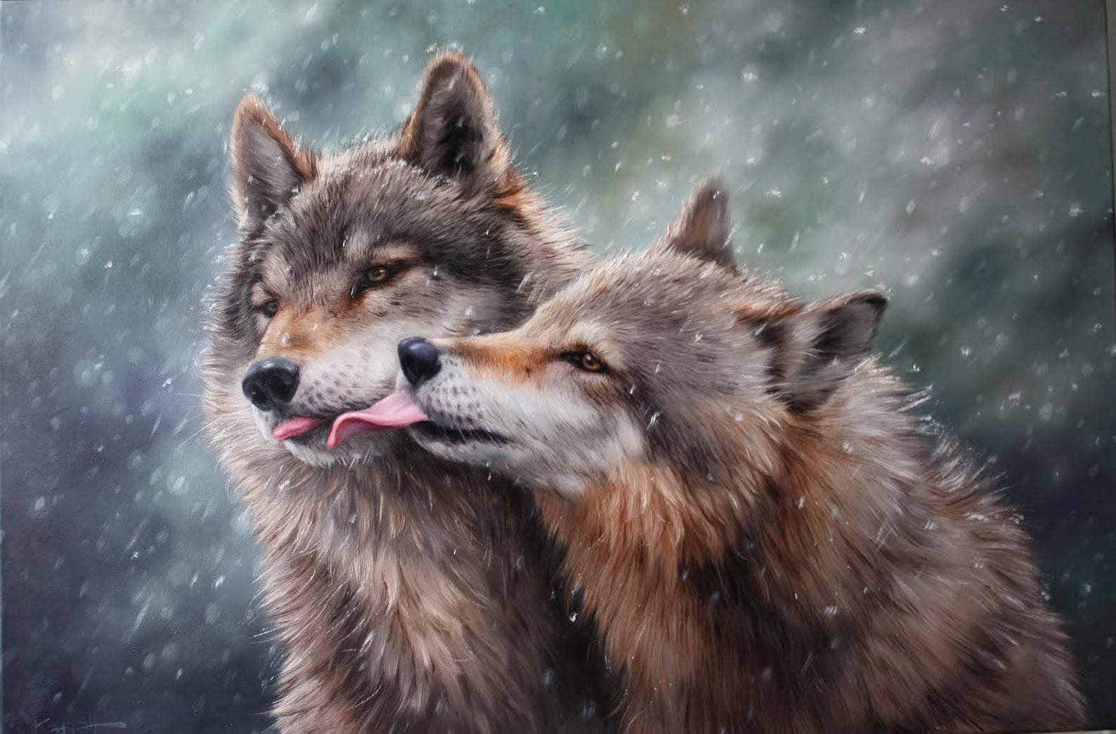 1000 Piece Wooden Jigsaw Puzzle for Adults & Kids - Wolves in Snow Scene, DIY Home Decor, Wall Art (75x50cm) | Perfect for Family Game Night, Senior Brain Exercise & Holiday Gifts