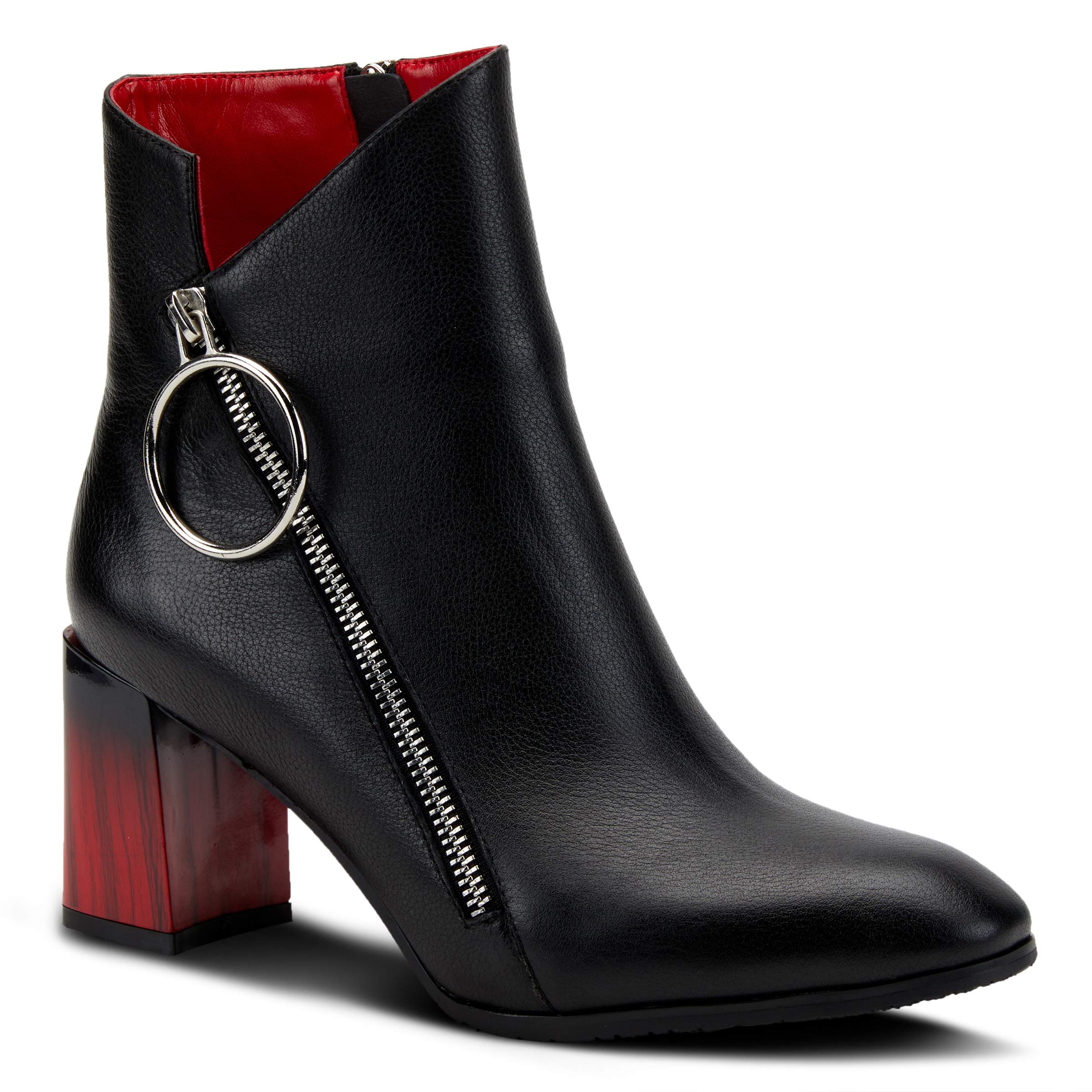 Azura Spring Step Fabulosa Women's V-Collar Ankle Boots - Premium Leather Chelsea Boots with Side Zippers | Comfortable & Stylish for Work, Dating & Casual Outfits