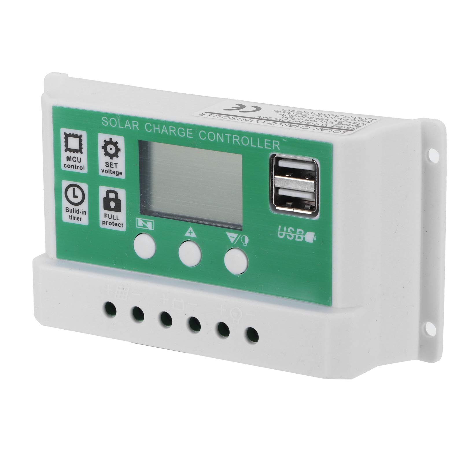 Cerlingwee 30A 12V/24V Solar Charge Controller with Overheat & Overcurrent Protection, Short Circuit Prevention & Power-Off Memory - Ideal for AGM/Gel Batteries in RVs, Boats, and Off-Grid Solar Systems