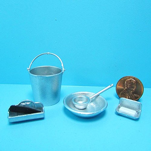 Chrynsbon Miniature Wash Room & Bathroom Set for Dollhouse - Tiny Fairy Garden Accessories | Perfect for Indoor Home Decor & Outdoor Miniature Displays