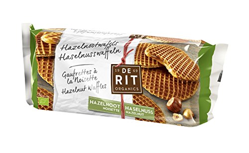 Organic Hazelnut Waffles 175g (12 Pack) - De Rit Premium Belgian-Style Breakfast Waffles for Kids Lunch, Snacks & Coffee Time