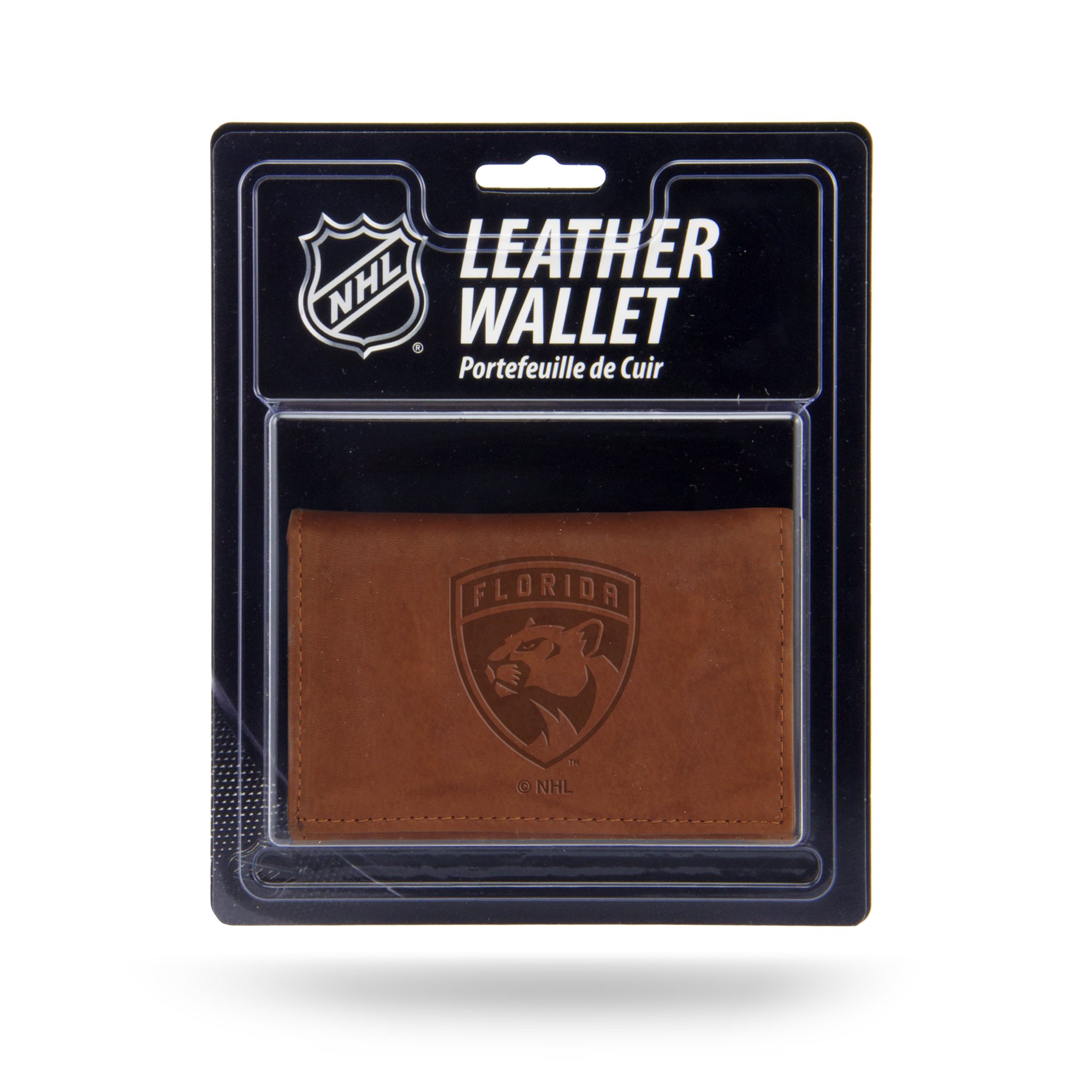 Premium NHL Leather Trifold Wallet for Men - RFID Blocking with Synthetic Interior - Perfect for Sports Fans, Everyday Carry & Gift Giving