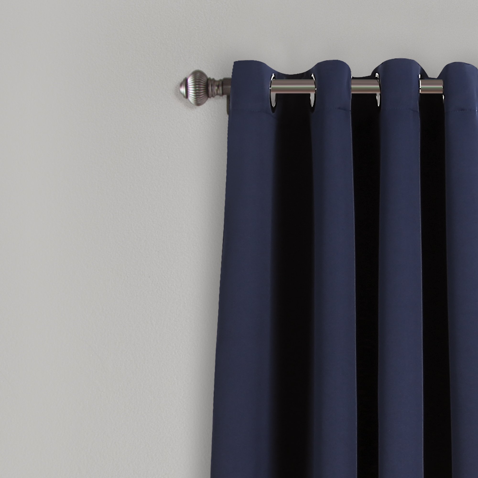 Lush Decor Blackout Curtains 52x63 Navy - Modern Window Panels for Living Room & Bedroom