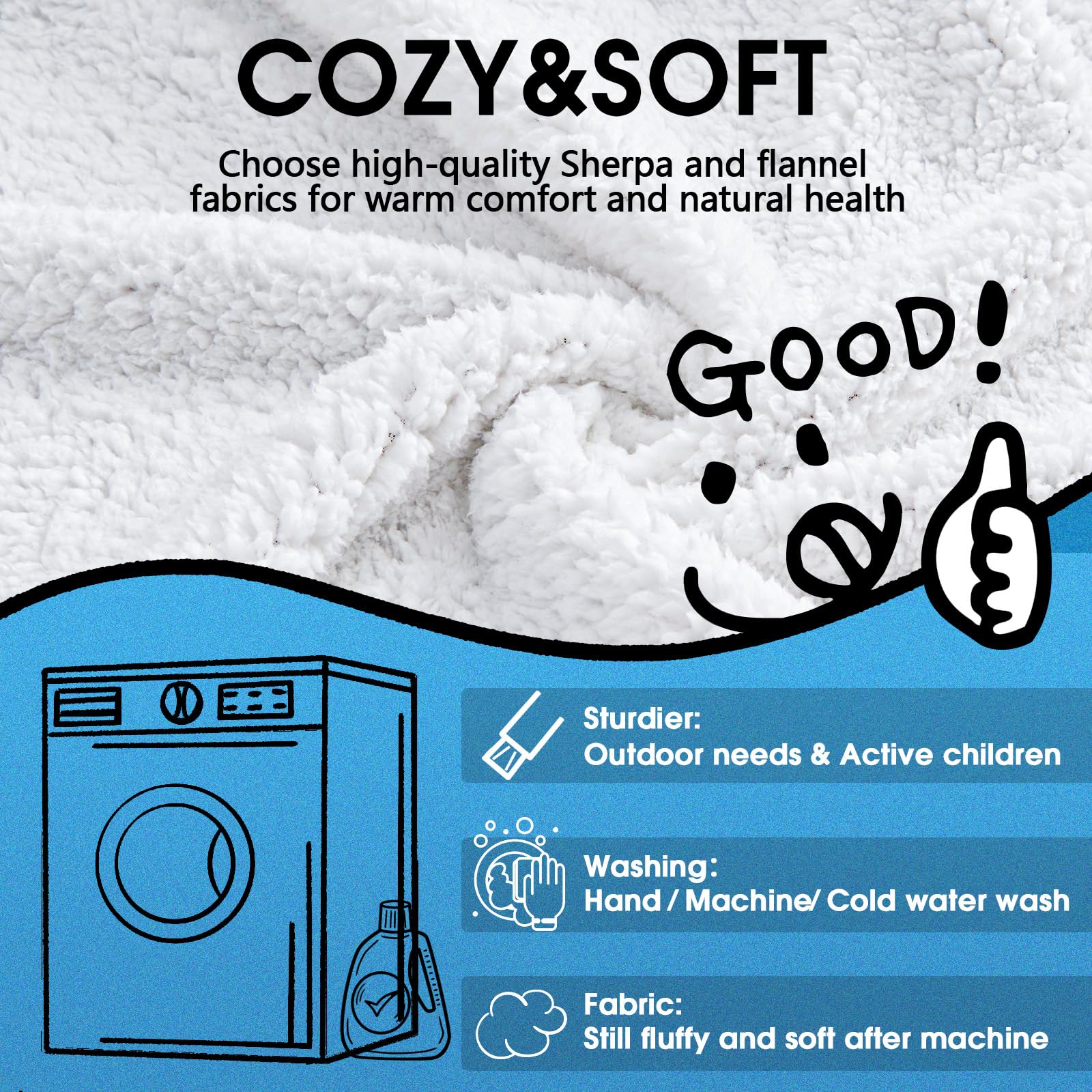JOYWOO Wearable Blanket Hoodie - Oversized Sherpa Hooded Sweatshirt with Giant Pocket for Women & Men | Cozy Winter Gifts for Mom, Birthday Presents | Perfect for Lounging, Movie Nights & Cold Weather (Grey)