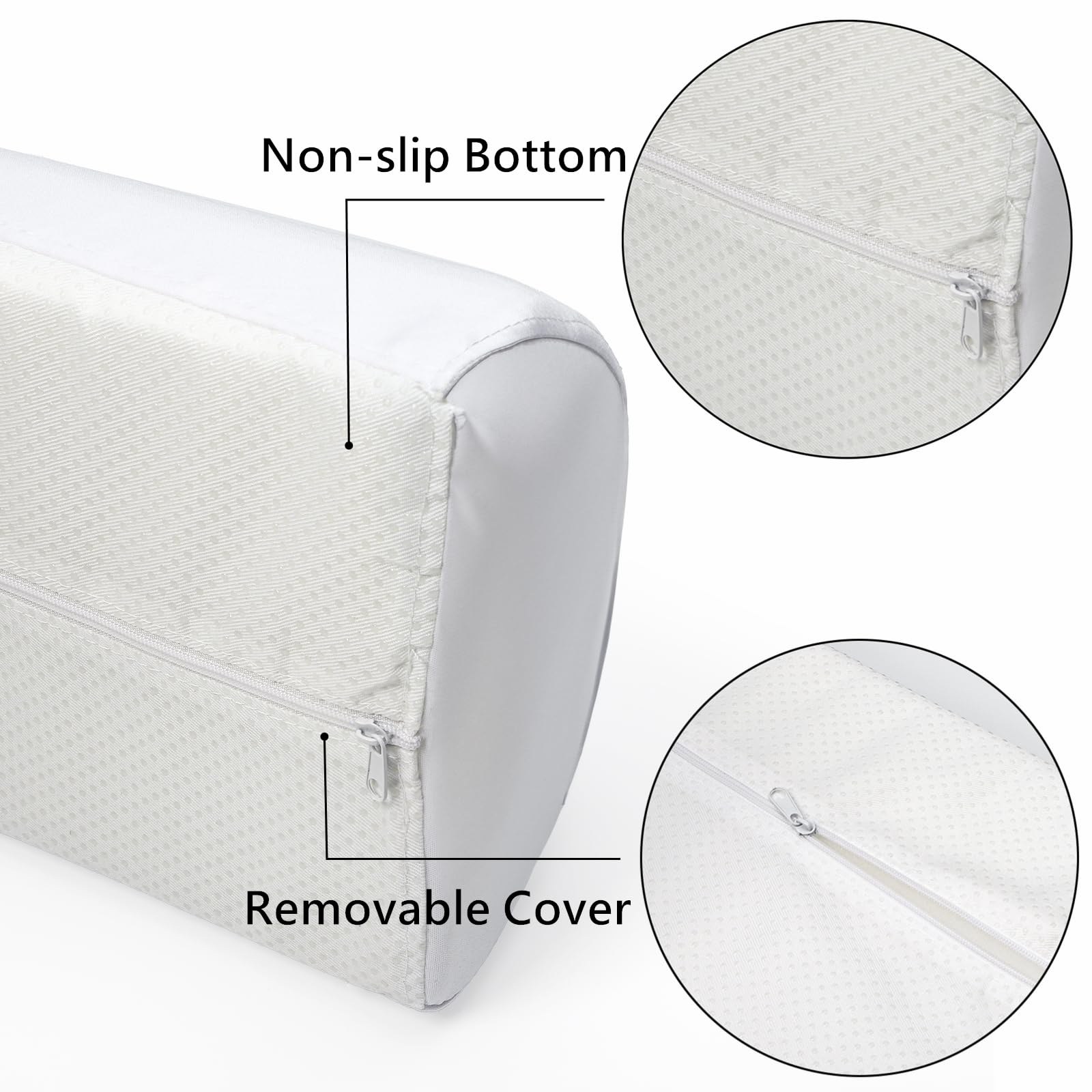 Tebery Set of 2 Waterproof Bed Rail Pads - Non-Slip Kids Bed Bumper Guard for Toddlers, Adults & Seniors | Safe Foam Bedside Protection for Daycare, Home & Hospital Use