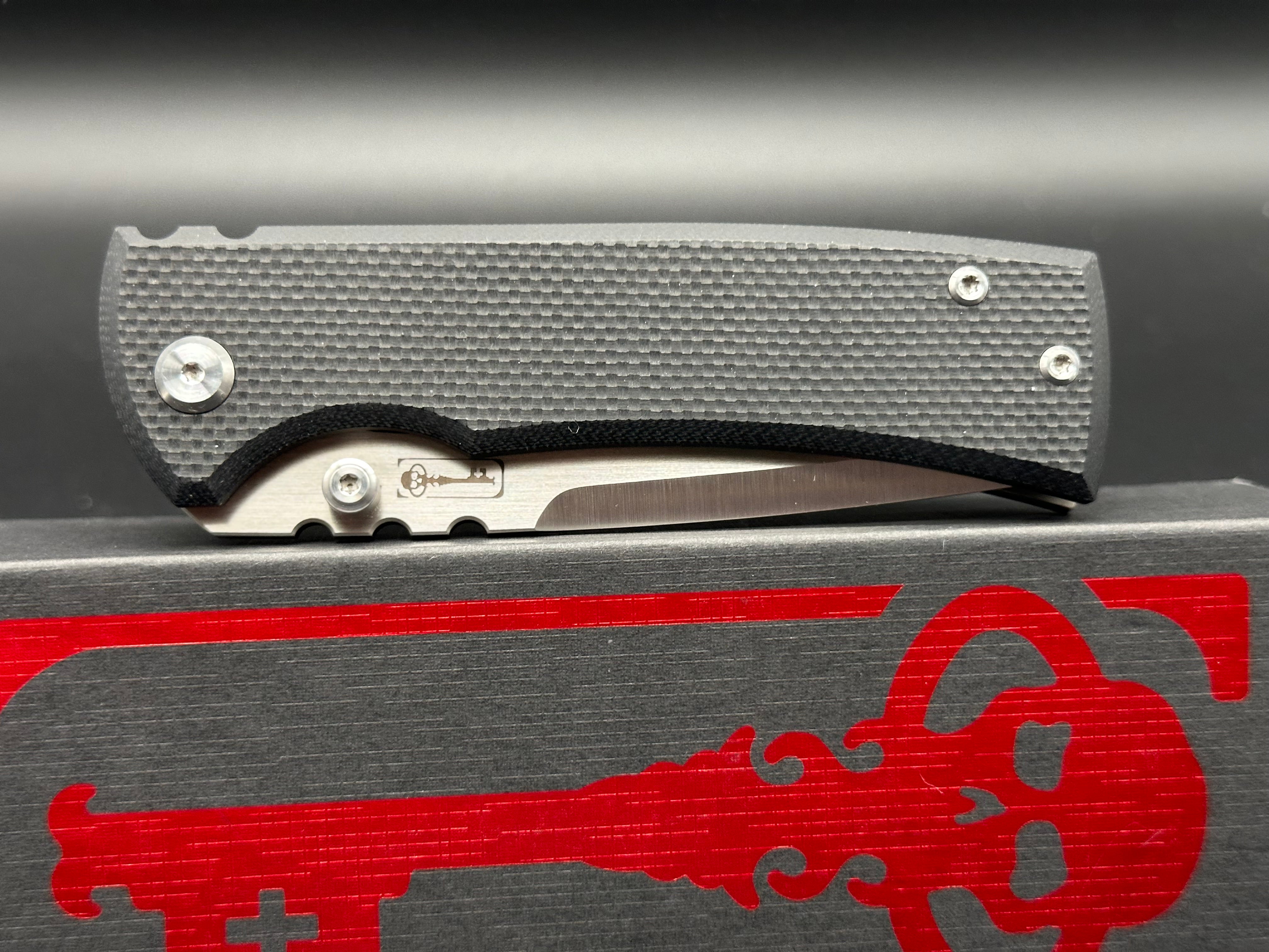 Chaves Redencion 229 Tanto Frame Lock Folding Knife - Titanium Handle with Black G10 Inlays - 3.63