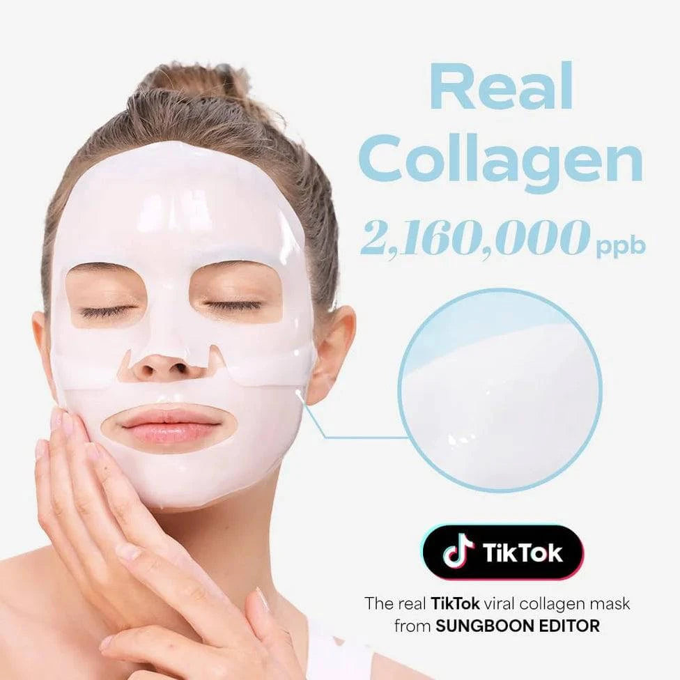 SUNGBOON EDITOR Deep Collagen Hyaluronic Acid B5 Hydrating Face Mask 37g (1 Pack) - Intense Moisturizing for Dry & Sensitive Skin, Perfect for Nighttime Skincare Routine