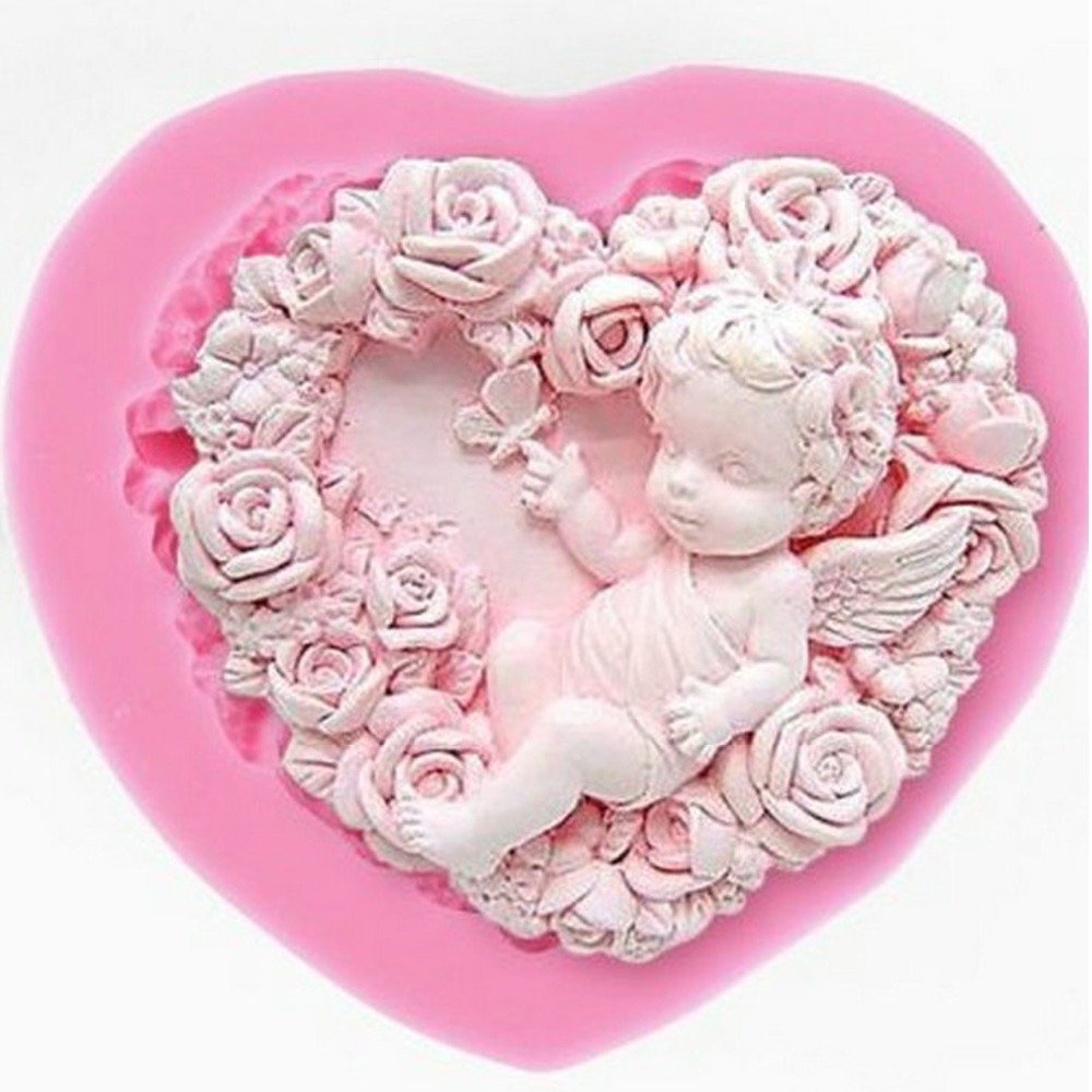Premium Silicone Baking Mold - 3D Rose Angel Soap & Candle Mold for DIY Resin, Clay, Fondant | Reusable Cake Decorating & Handmade Soap Making Supplies | Perfect for Wedding, Birthday & Holiday Crafts
