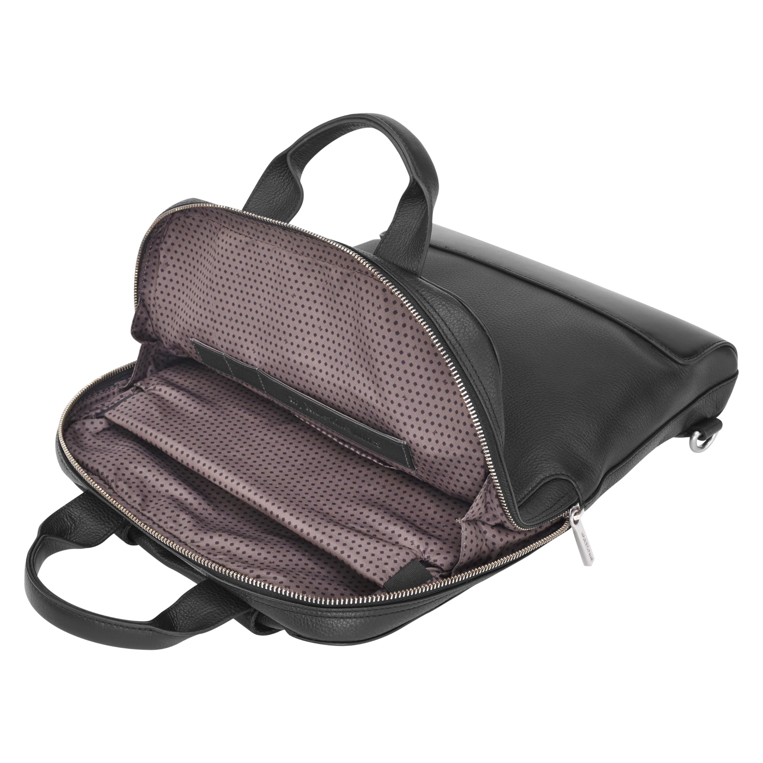 Premium Moleskine Classic Leather Laptop Bag - Vertical Business Backpack for 15
