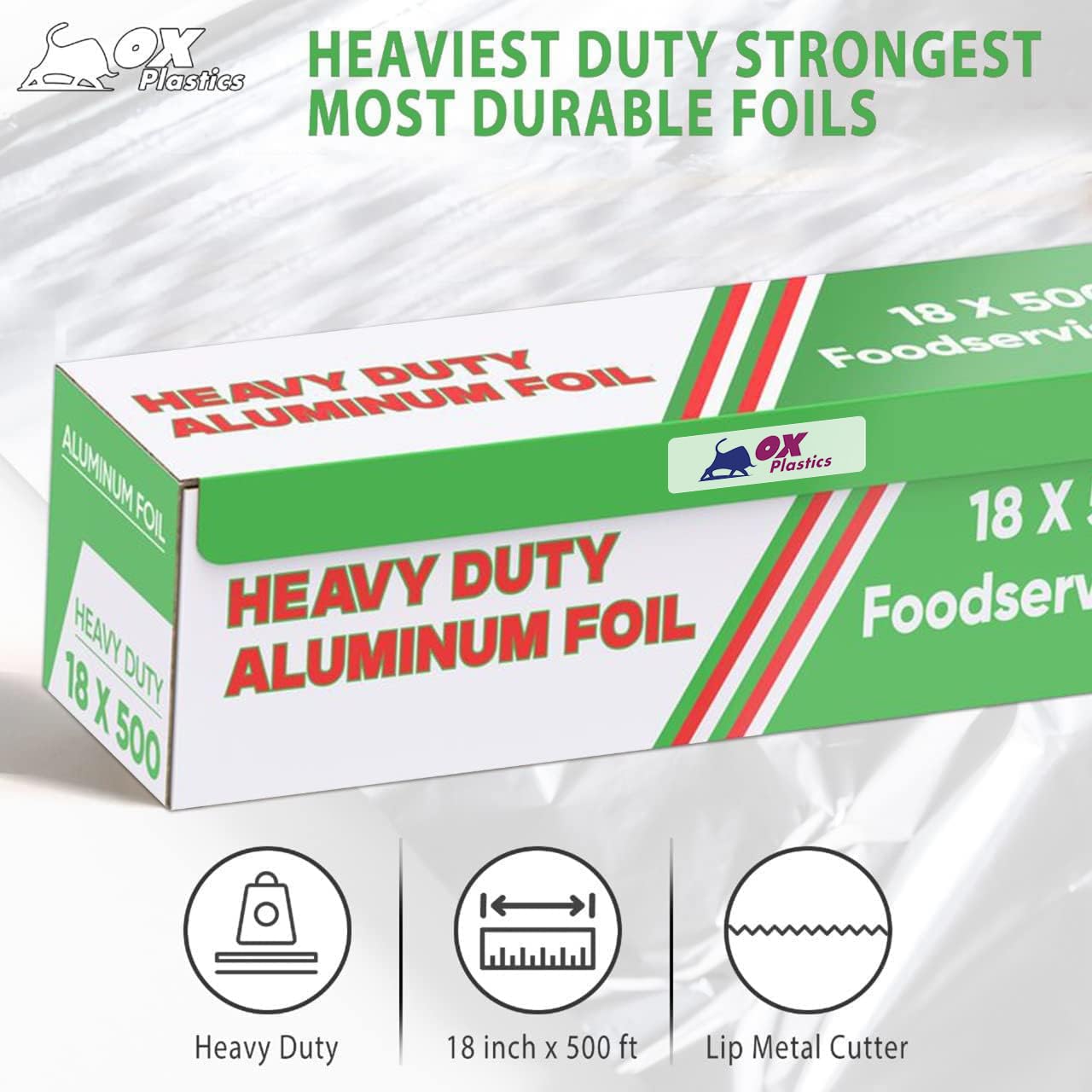 Premium Heavy-Duty Aluminum Foil Roll - Commercial Grade 22 Micron Silver Foil for Cooking, Baking, Grilling & Food Storage | 18
