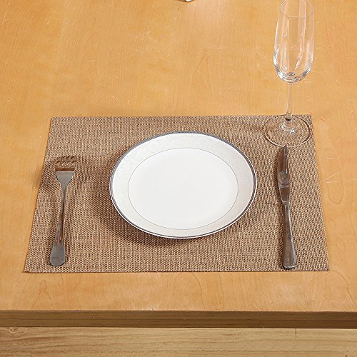 12-Piece Natural Burlap Placemats Set - 12