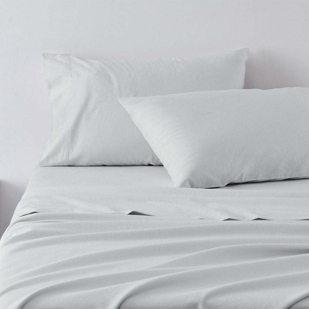 100% Cotton Flannelette Sheet Set - King Size (50cm) - Soft & Breathable Silver Bed Sheets for Cozy Sleep | Perfect for Winter Nights & Cold Weather Comfort