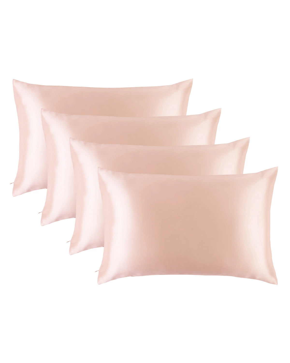 4PCS 19 Momme Silk Pillowcase with Hidden Zipper - Luxury 100% Mulberry Silk Pillow Cover for Hair & Skin Care - Perfect for Bedroom, Travel & Gift Giving