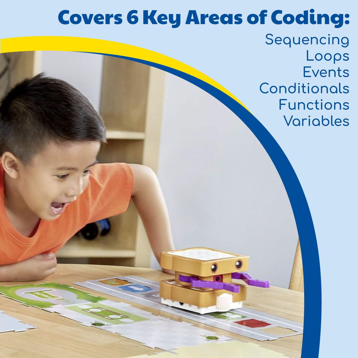 Thames & Kosmos Kids First Coding & Robotics Kit - No App Needed for Grades K-2 | Learn Sequences, Loops, Functions, Conditions | STEM Educational Toy for Early Programming | Parents' Choice Gold Award Winner | Perfect for Classroom & Home Learning Activities