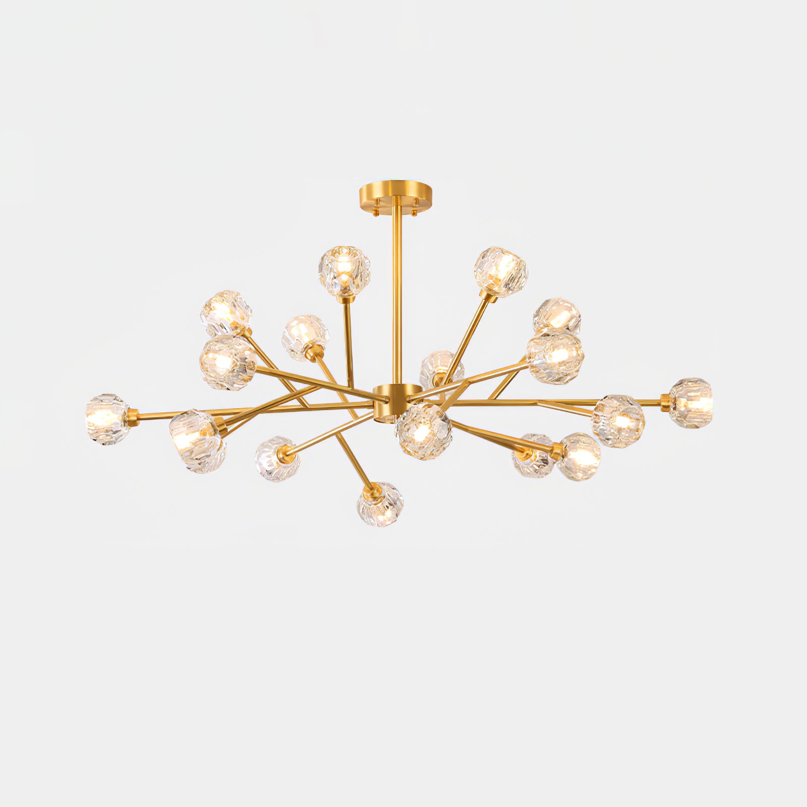 Elegant Crystal Ball Round Cluster Chandelier - Modern Ceiling Light Fixture for Dining Room, Bedroom & Living Room Decor