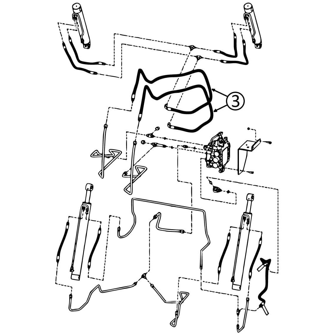 Bobcat A300 Hydraulic Hose for Lift Arm to Loader Bucket Tilt Cylinders - Replacement Part #3 - Compatible with Skid Steer Loaders, Excavation & Construction Equipment