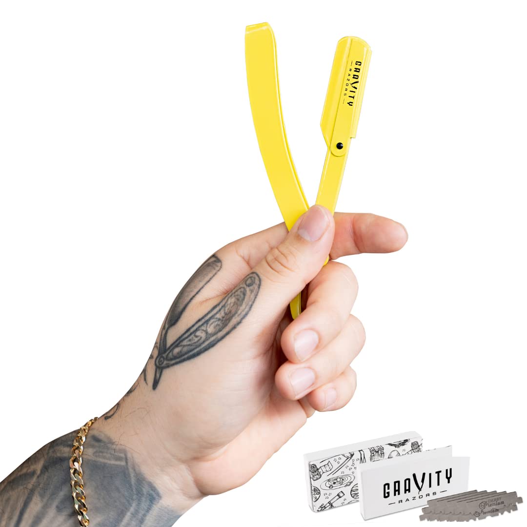 Professional Stainless Steel Straight Razor Kit with 20 Premium Blades - The OG Bundle for Barbers & Shaving Enthusiasts | Perfect for Home Grooming, Salon Use & Gift Giving