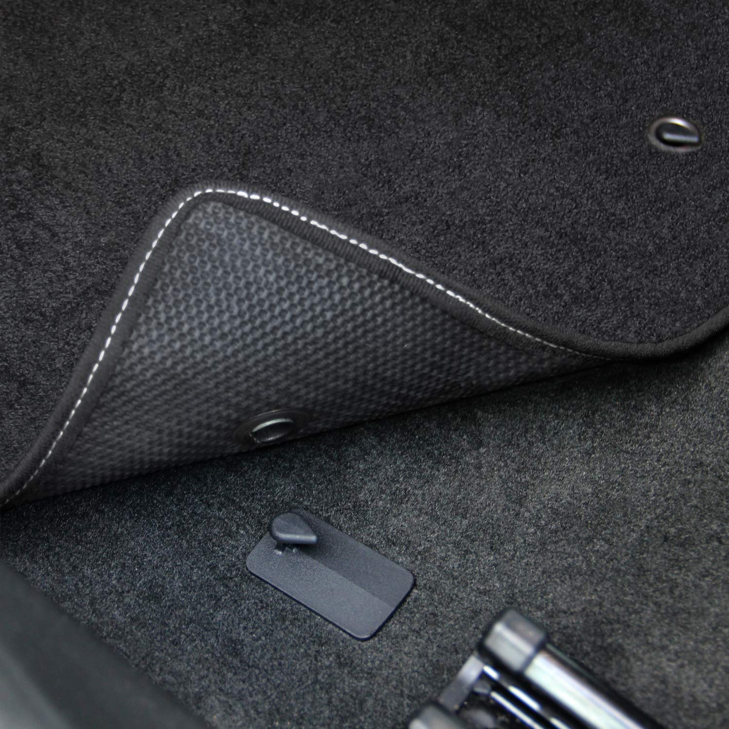 Premium Custom-Fit Carpeted Floor Mats for 2013.5 C6 Corvette - Luxury Car Floor Liners with Flag Design (Charcoal, Front Mats) | Perfect for Daily Driving & Car Shows