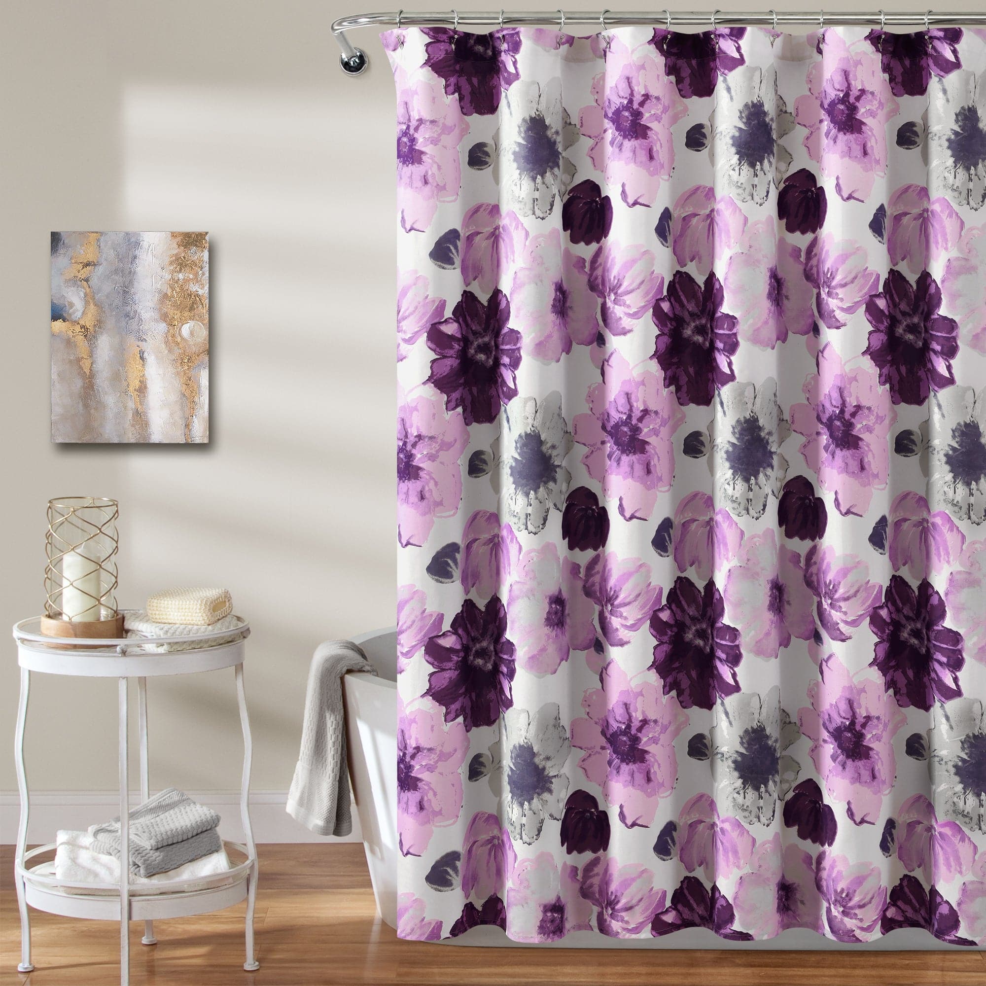 Leah Waterproof Shower Curtain with Hooks - Elegant Bathroom Decor for Home & Hotel Use
