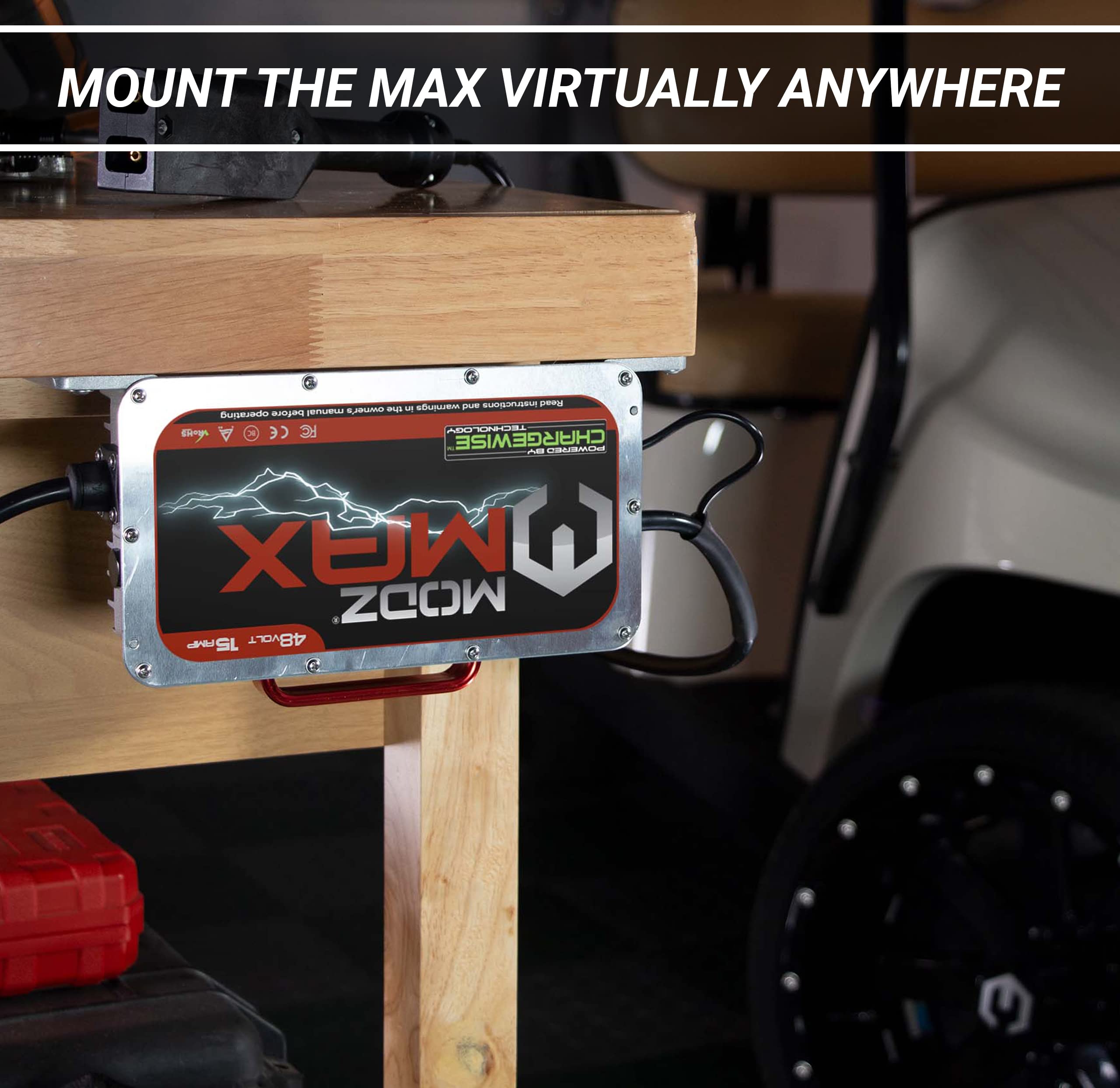 MODZ Max48 15 AMP 48 Volt Golf Cart Battery Charger - Fast Charging for Club Car Precedent & DS Models | Perfect for Golf Courses, Resorts & Home Use