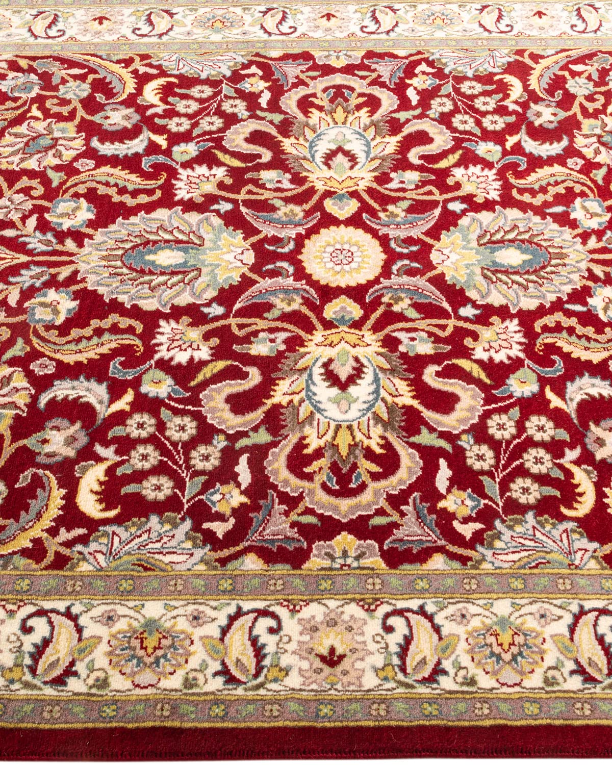 Handmade Wool Oriental Mogul Red 4x6 Area Rug - Traditional Hand-Knotted One-of-a-Kind Design for Living Room, Bedroom & Home Decor