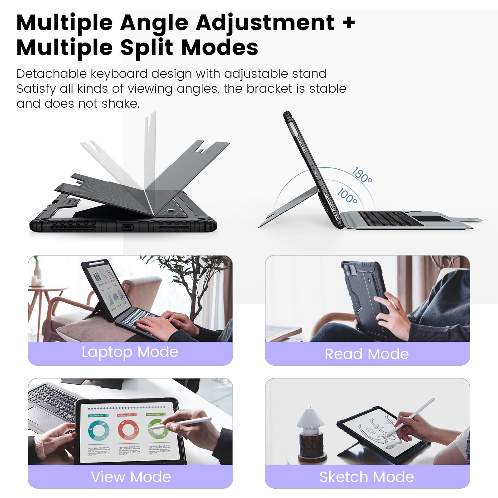 Nillkin iPad Pro 12.9 Backlit Keyboard Case with Kickstand & Trackpad - Detachable Backlight Keyboard Cover for iPad Pro 12.9-inch (5th/6th Gen 2021/2022) | Pencil Holder | Perfect for Work, Study & Travel