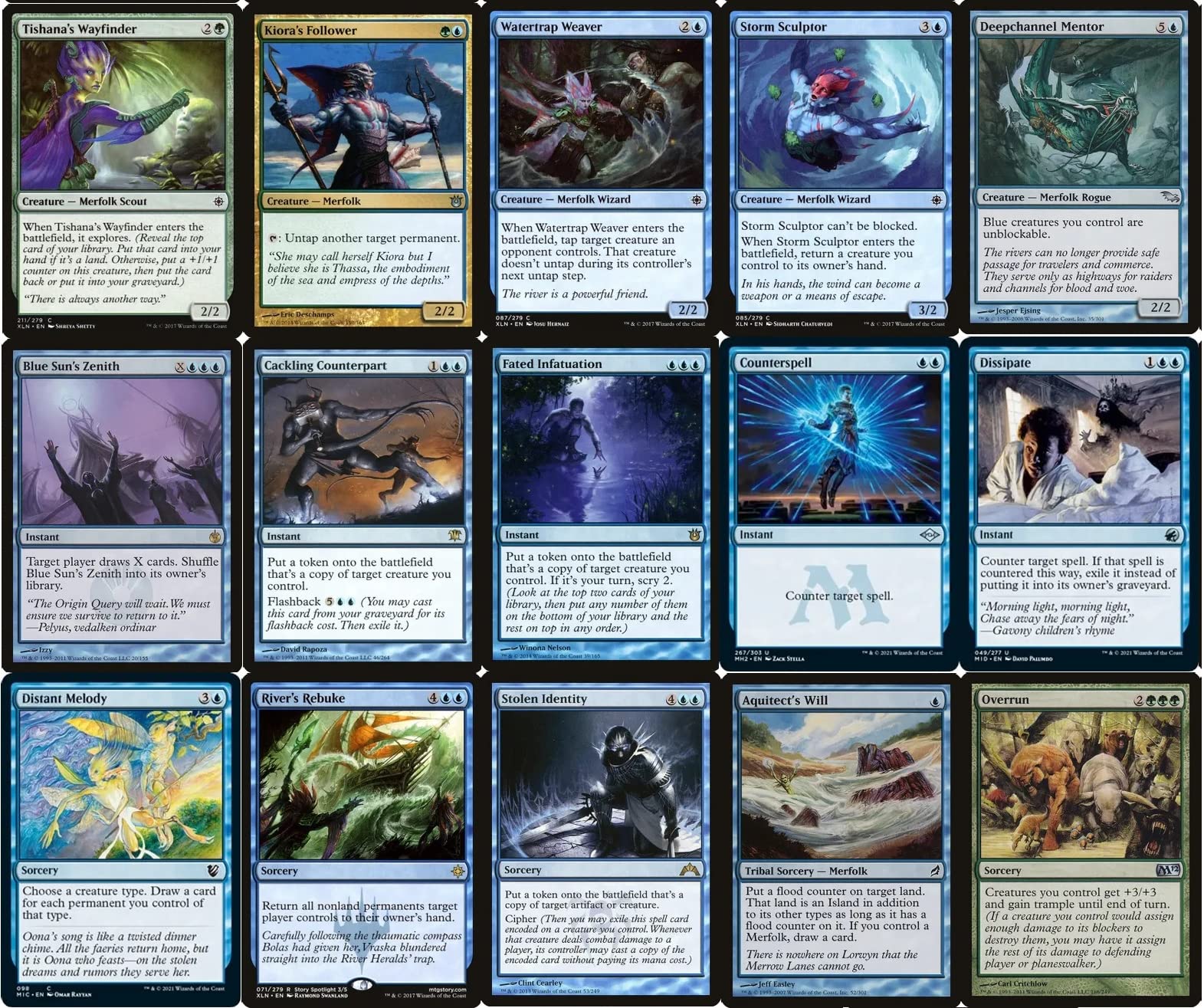 Premium Custom Built Blue/Green Merfolk Commander Deck - 100 Card MTG EDH Deck for Competitive Play & Casual Gaming