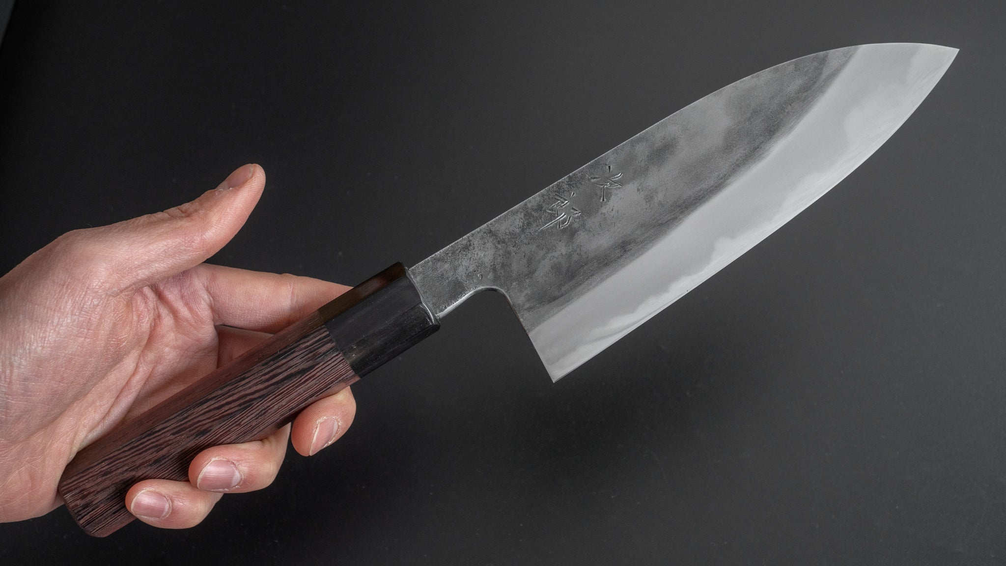 Jiro Tsuchime Wa Santoku 165mm Japanese Chef Knife with Taihei Tagayasan Handle - Perfect for Sushi, Vegetables & Meat Cutting (#225)