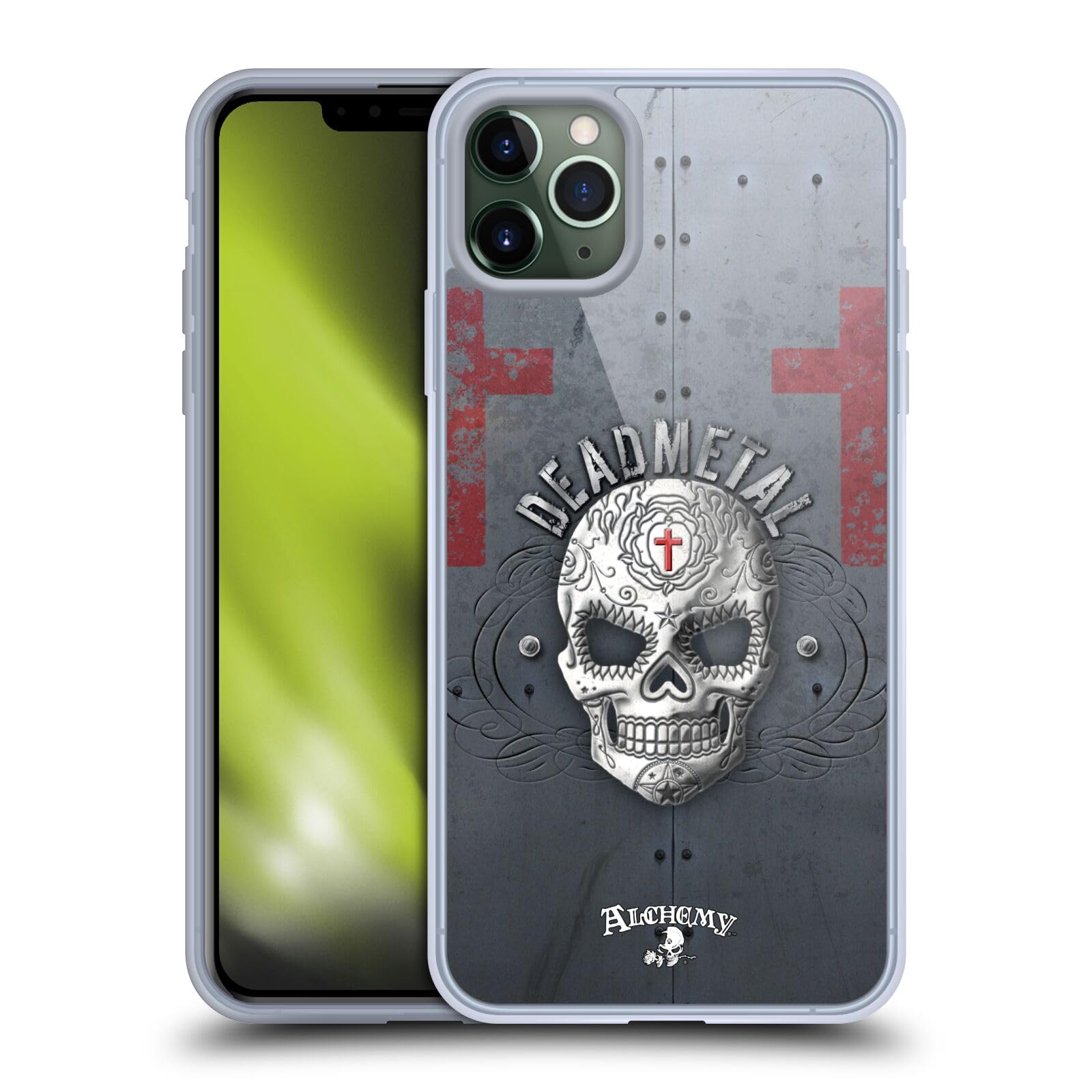 Alchemy Gothic Dead Metal Skull Soft Gel Case for iPhone 11 Pro Max - Officially Licensed Horror Gothic Phone Cover - Perfect for Halloween, Goth Fashion & Alternative Lifestyle