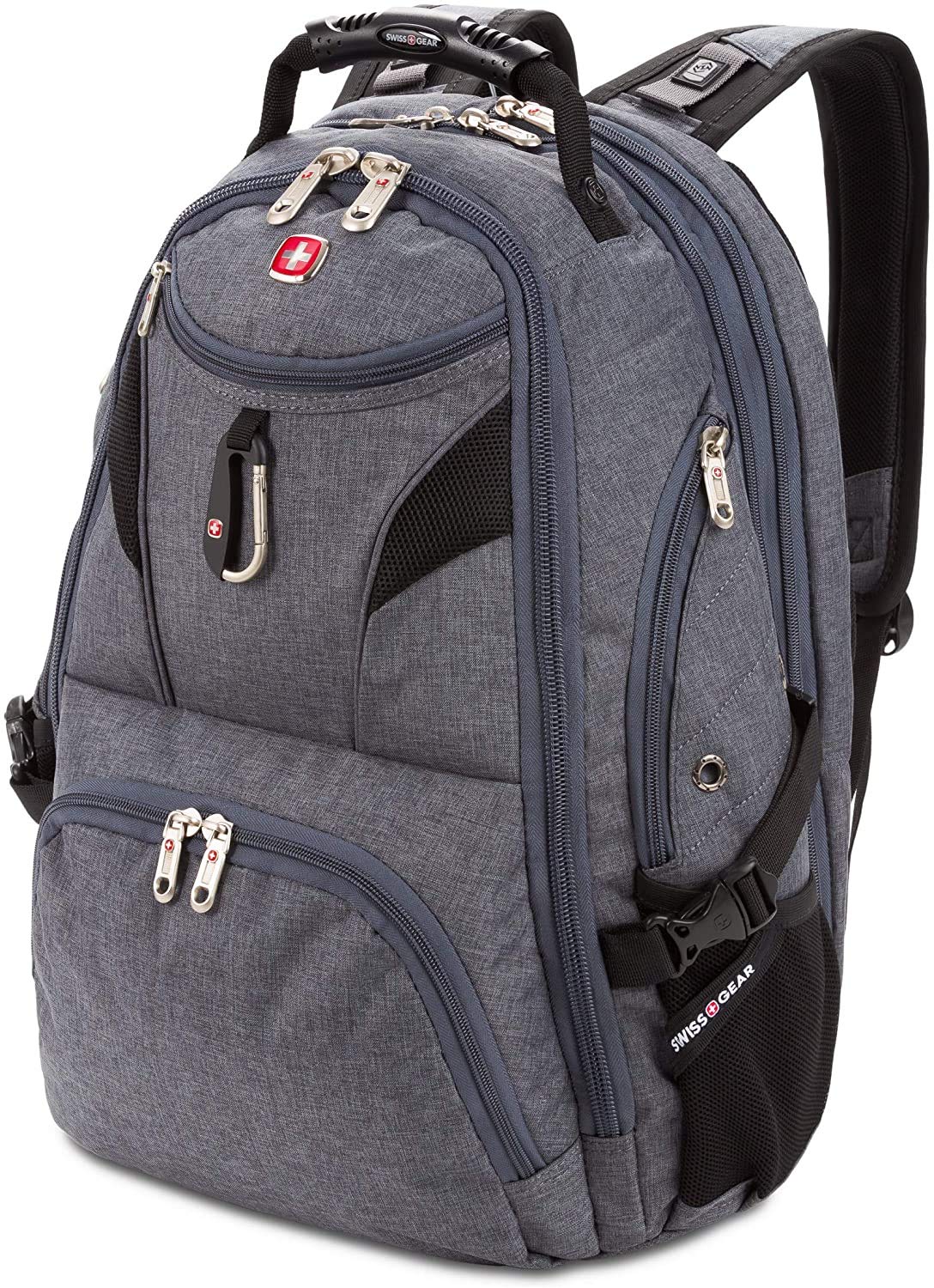 SwissGear 5977 ScanSmart 17-Inch Laptop Backpack for Business Travel & College - TSA-Friendly Grey Computer Bag with USB Charging Port & Organized Storage