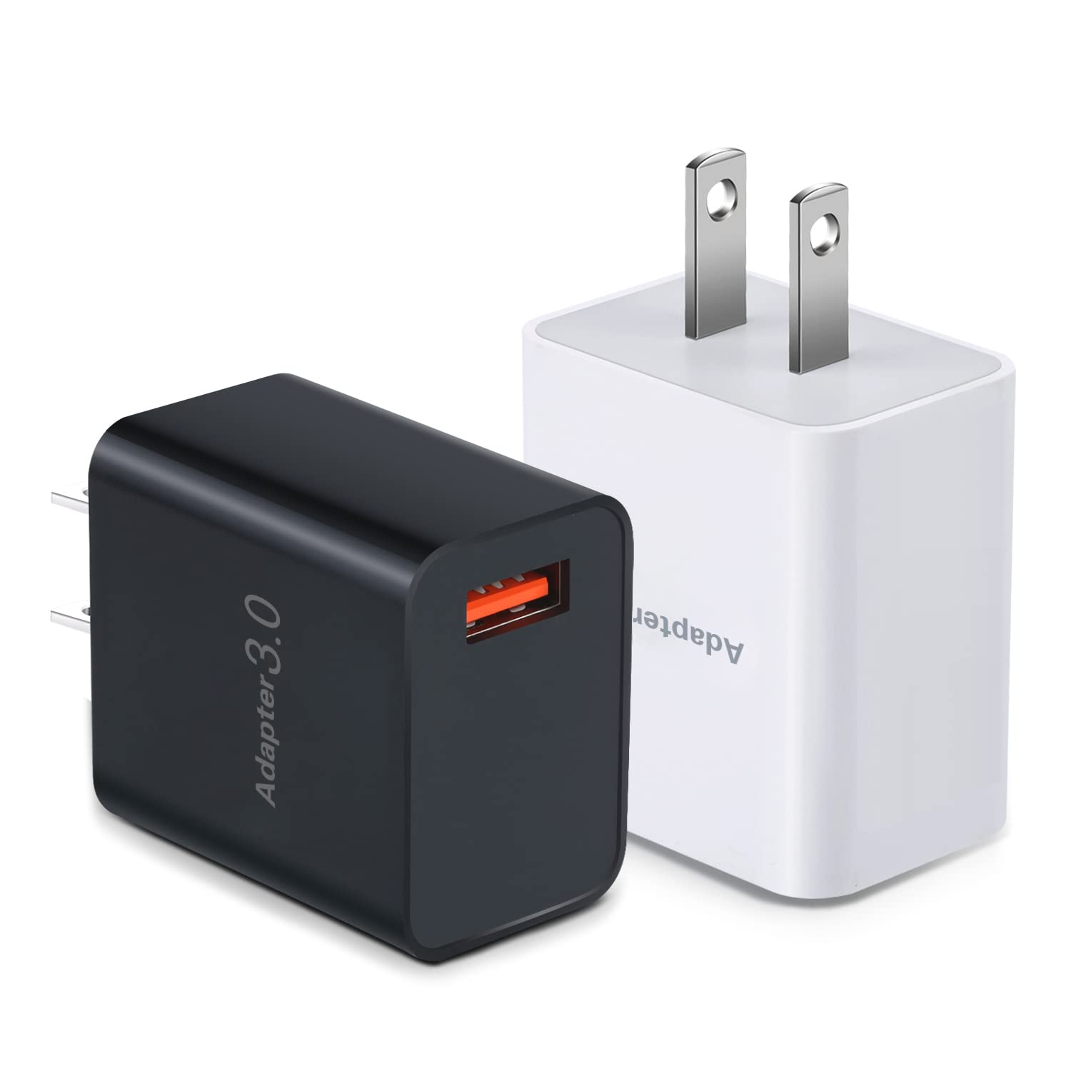 5V 3A USB Wall Charger Fast Charging Block - Dual Port Phone Charger Adapter Compatible with iPhone 16/15/14 Pro Max, Galaxy S24/S23 Ultra, Android Phones & Camping Fan - 2 Pack (Black & White) - Perfect for Home, Office & Travel Charging