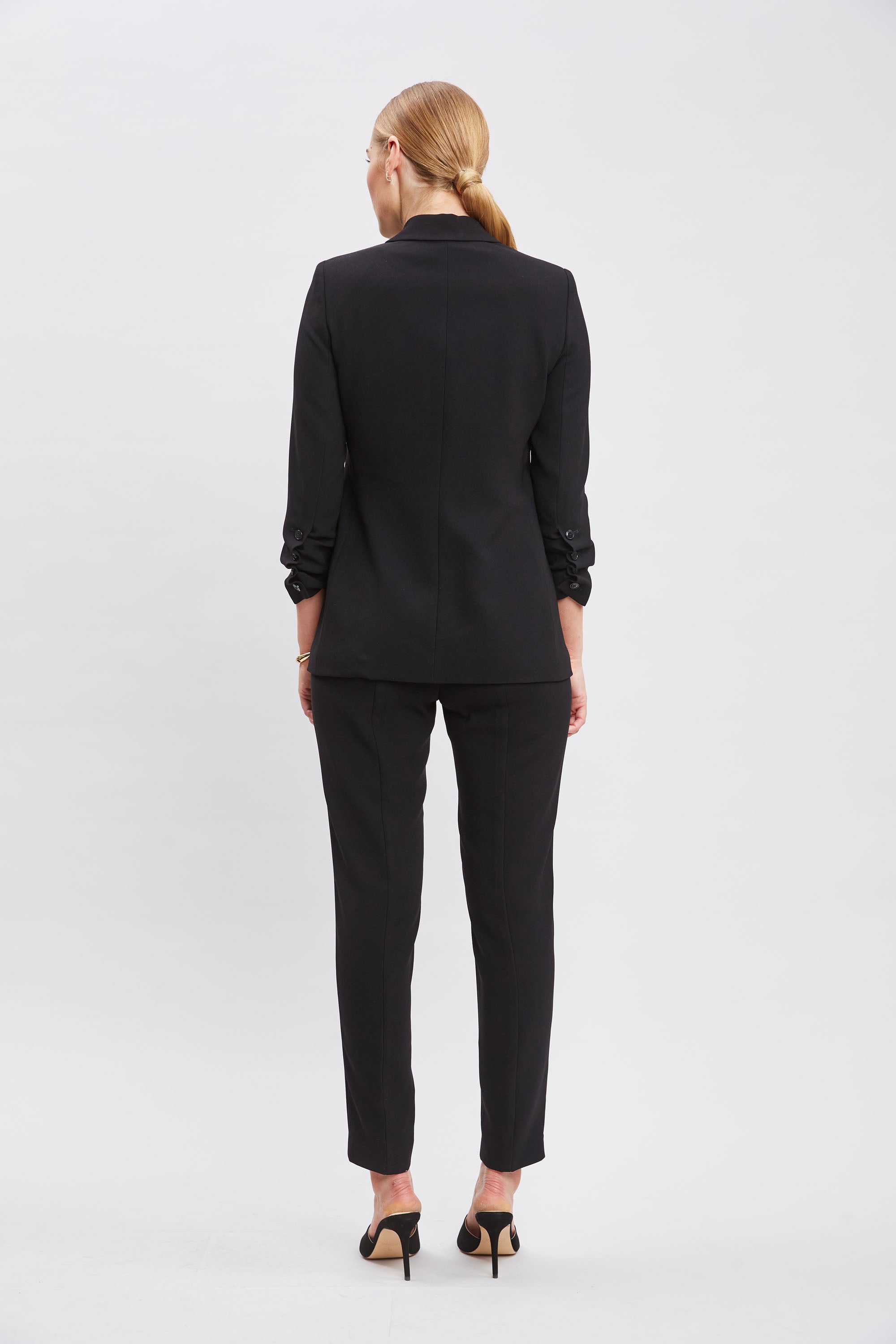 Elegant Ruched Sleeve Blazer for Women - Office Wear, Business Casual & Special Occasions | Professional & Stylish Jacket for Work, Meetings & Events